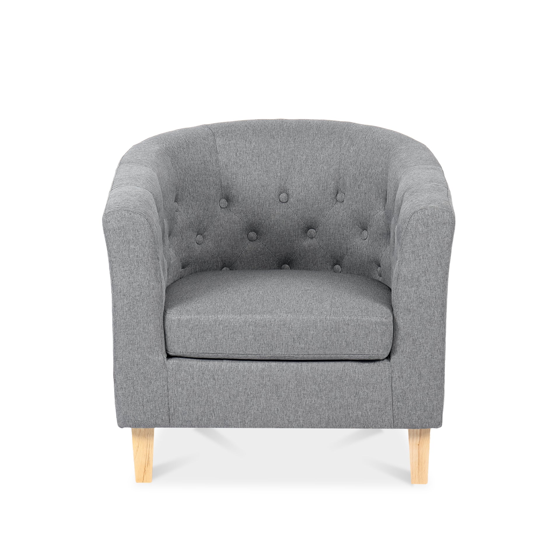 Pebble Wraparound Linen Armchair - Light Grey - Image 10