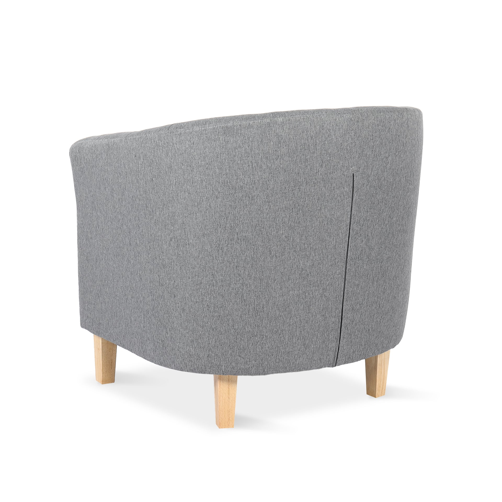 Pebble Wraparound Linen Armchair - Light Grey - Image 11