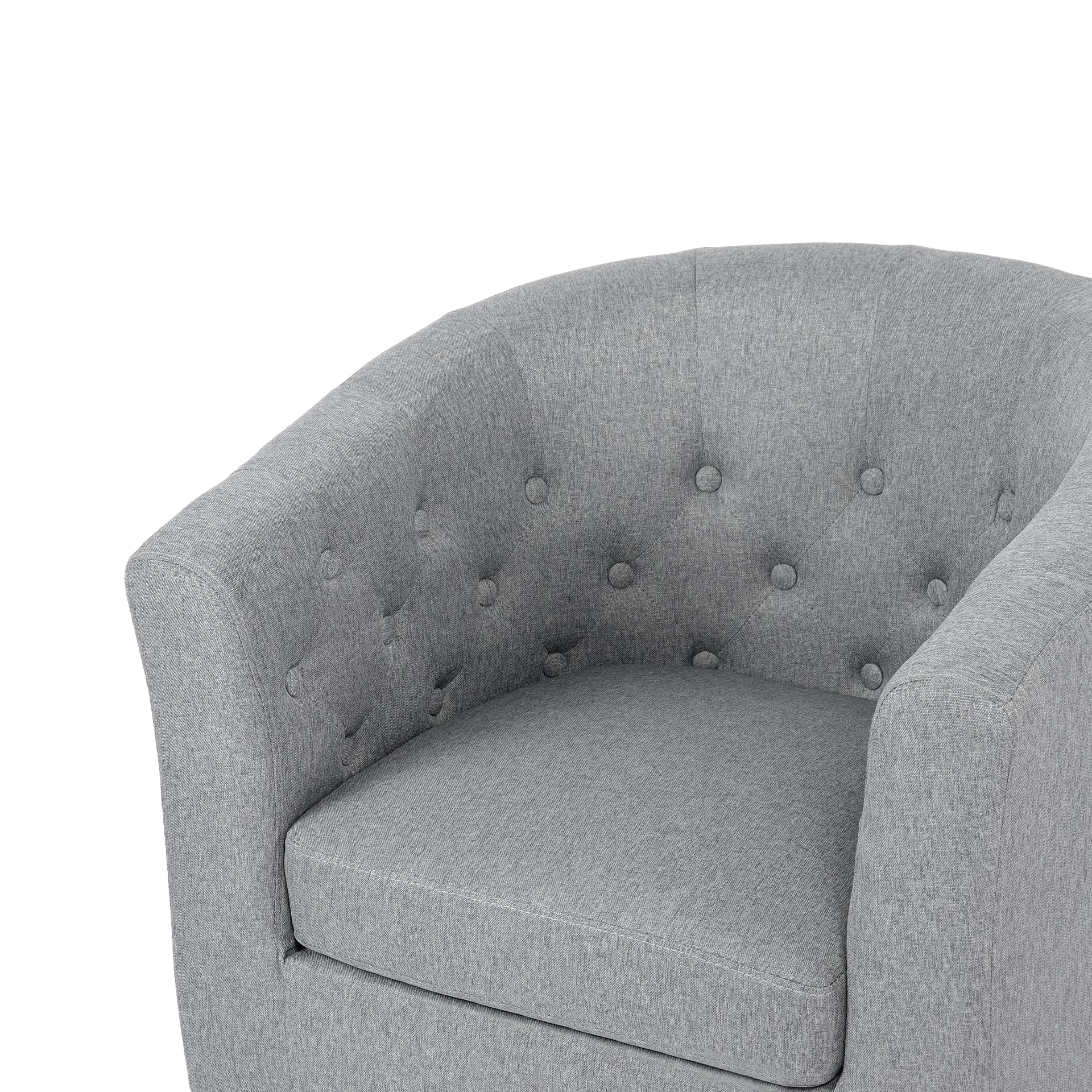 Pebble Wraparound Linen Armchair - Light Grey - Image 12