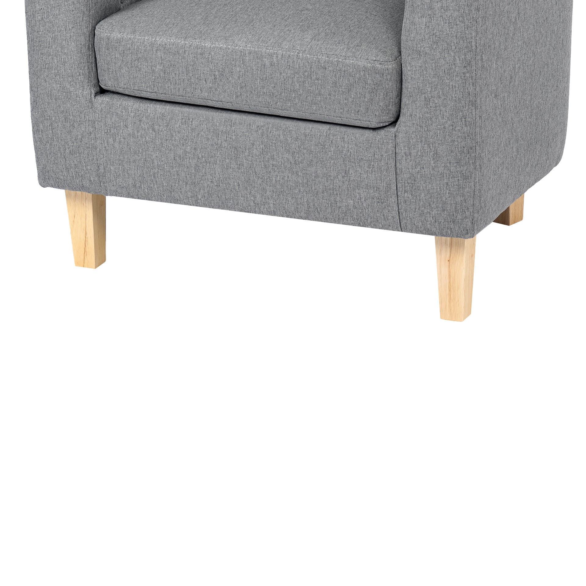 Pebble Wraparound Linen Armchair - Light Grey - Image 13