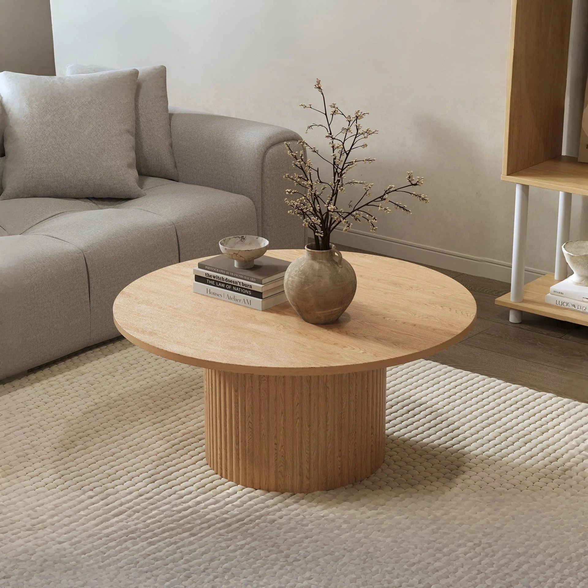 Peyton Round Coffee Table 80cm - Oak