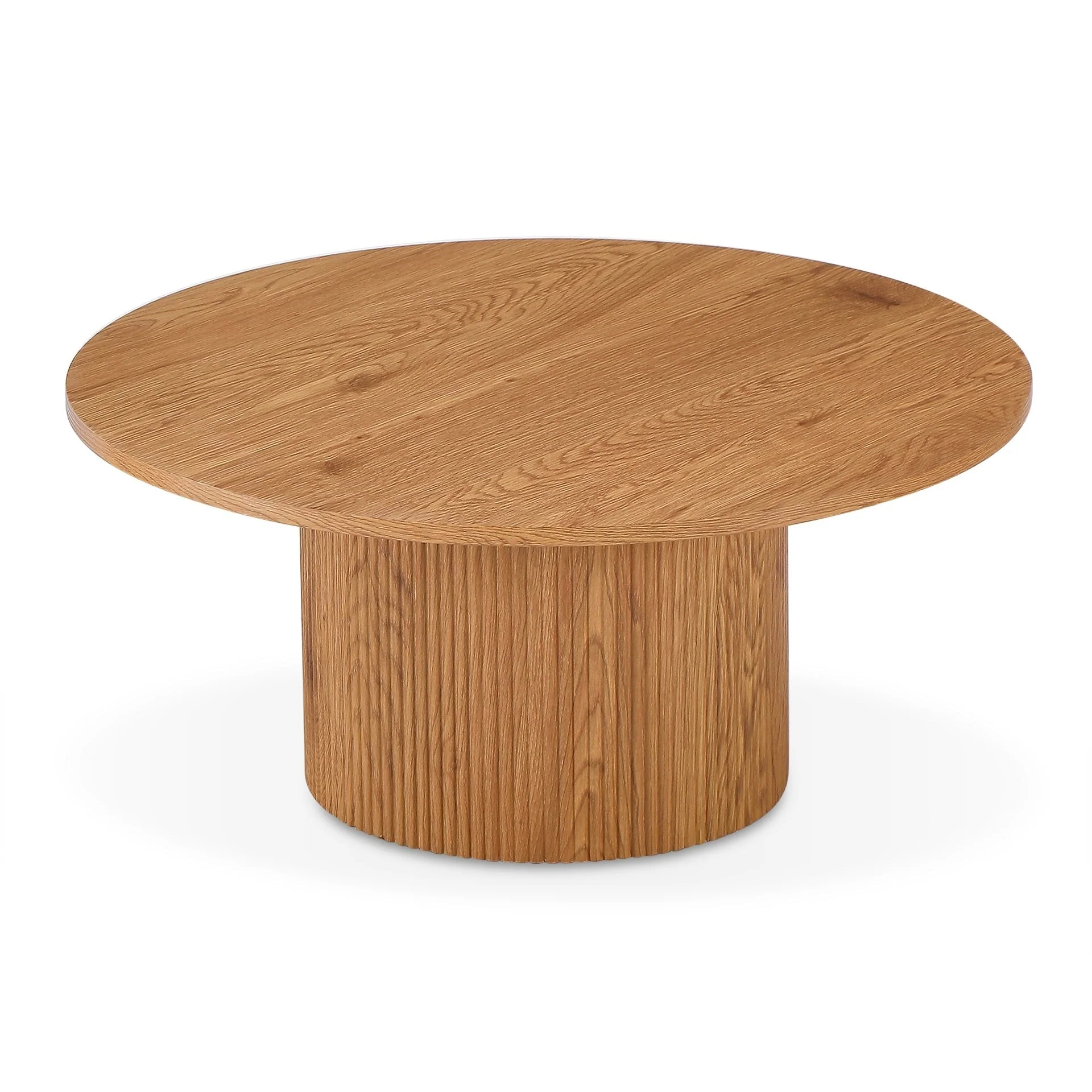 Peyton Round Coffee Table 80cm - Oak - Image 6