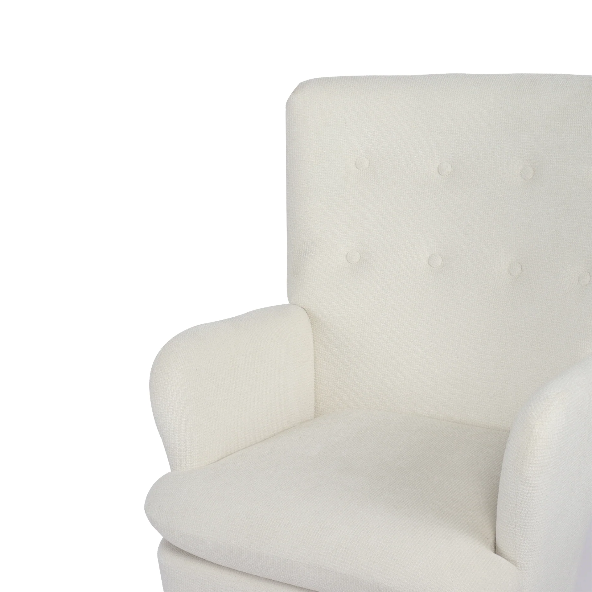 Puff Linen Armchair - White - Image 11