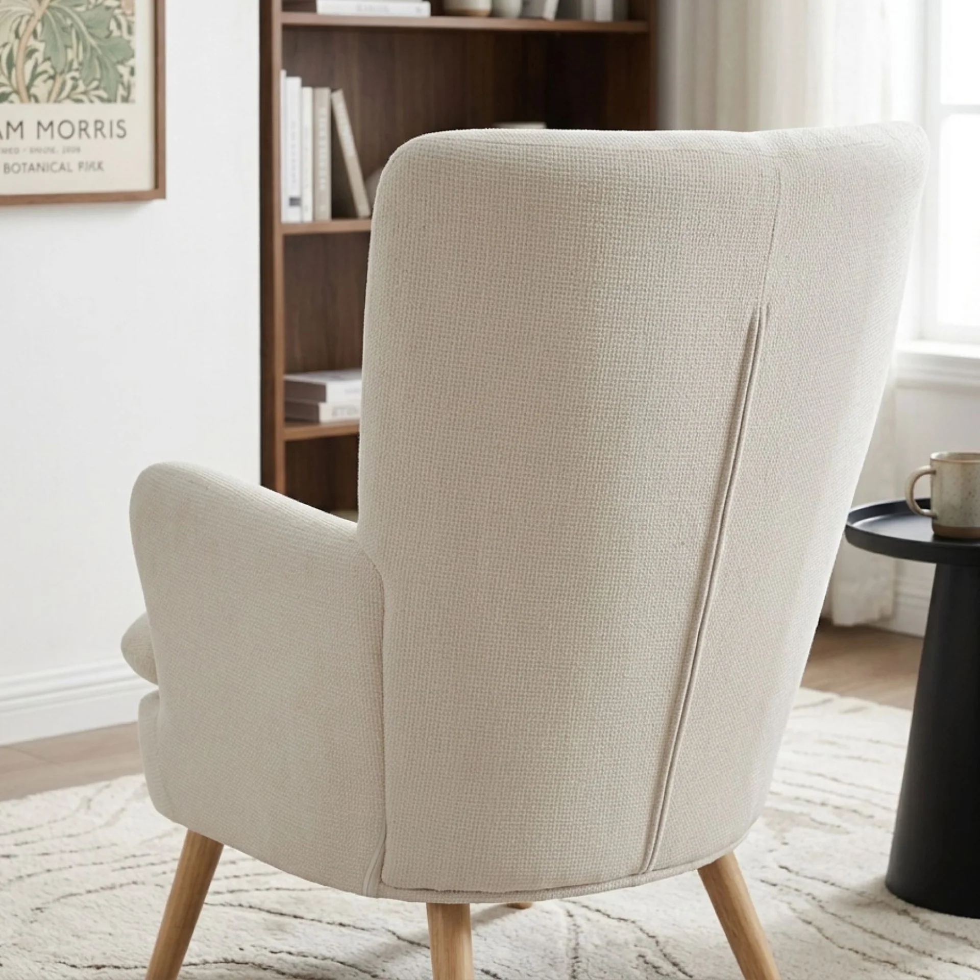 Puff Linen Armchair - White - Image 5