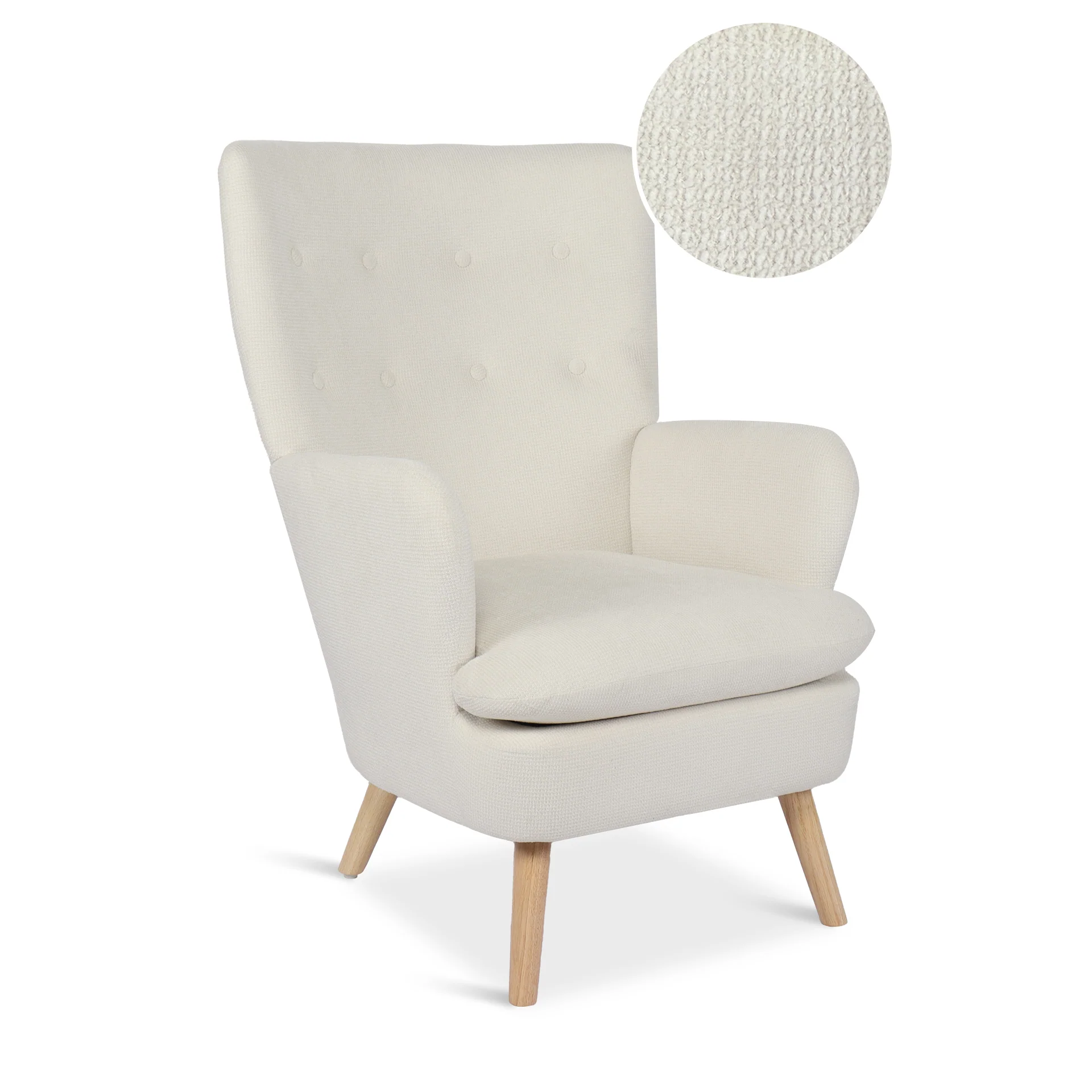 Puff Linen Armchair - White - Image 7