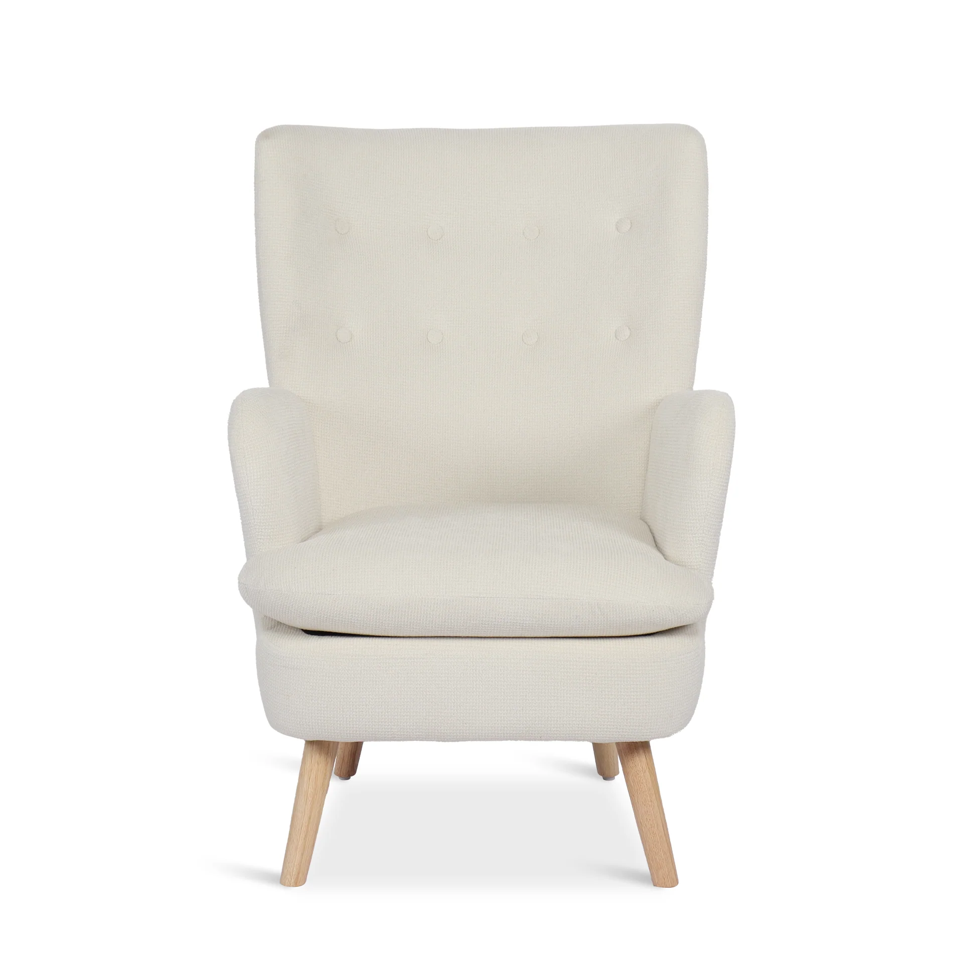 Puff Linen Armchair - White - Image 8