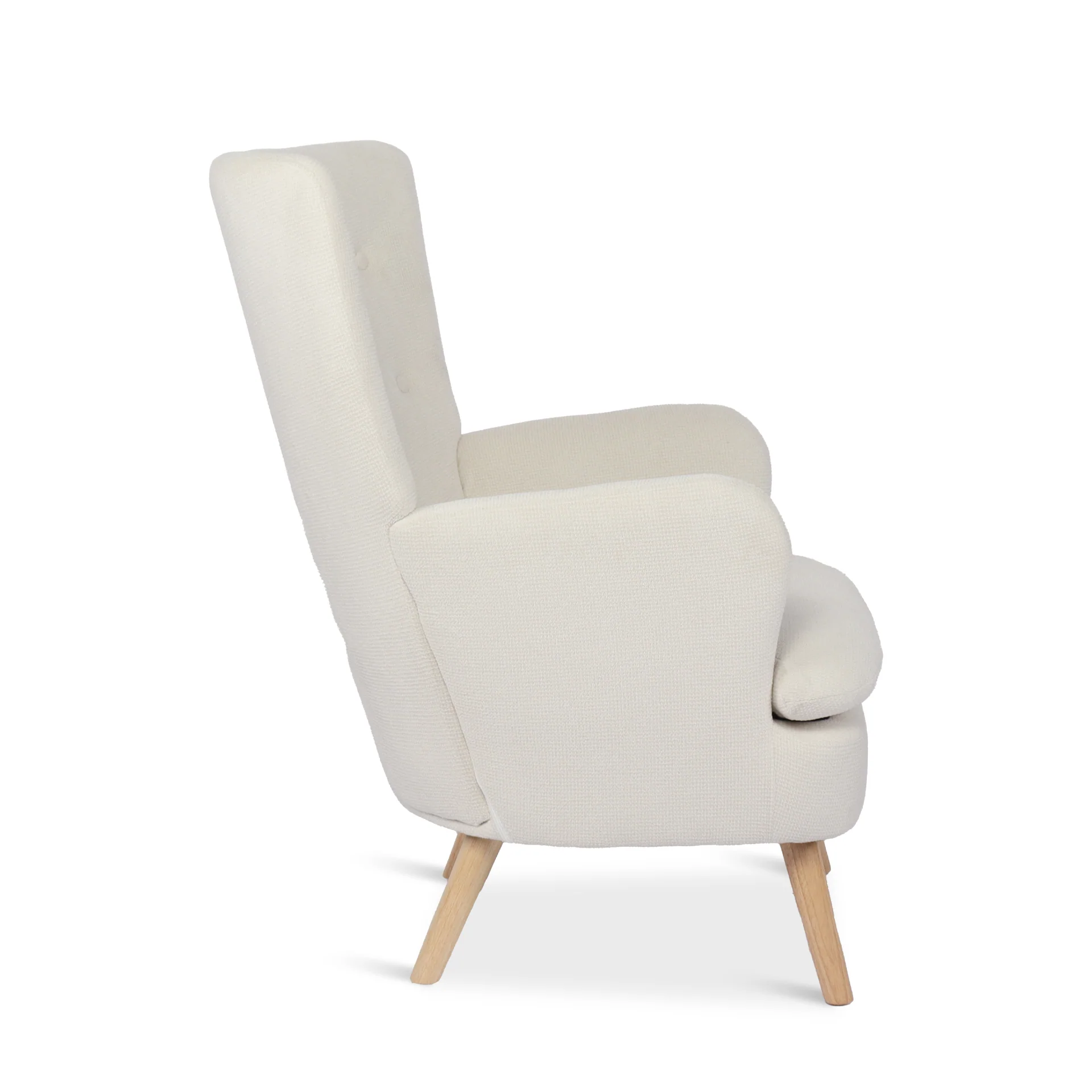 Puff Linen Armchair - White - Image 9