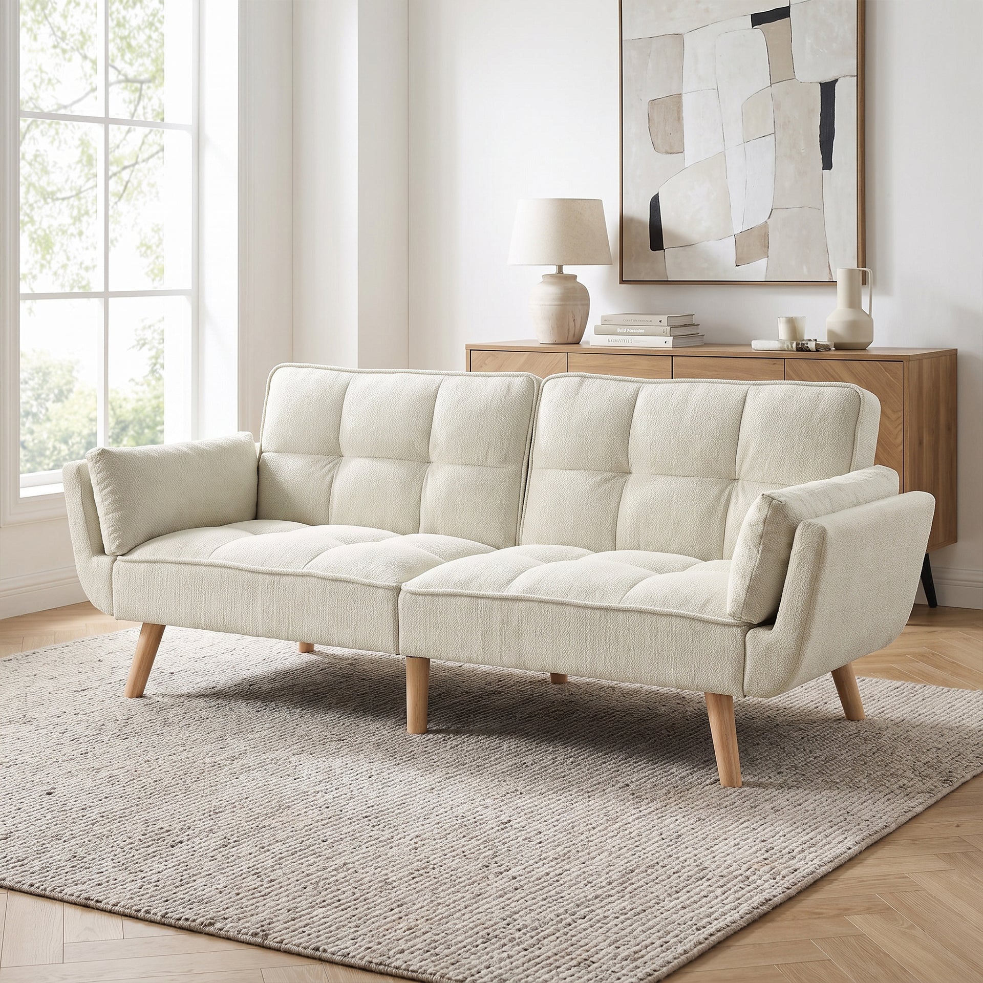 Puna 3 Seater Sofa Bed - Dark Beige - Image 3