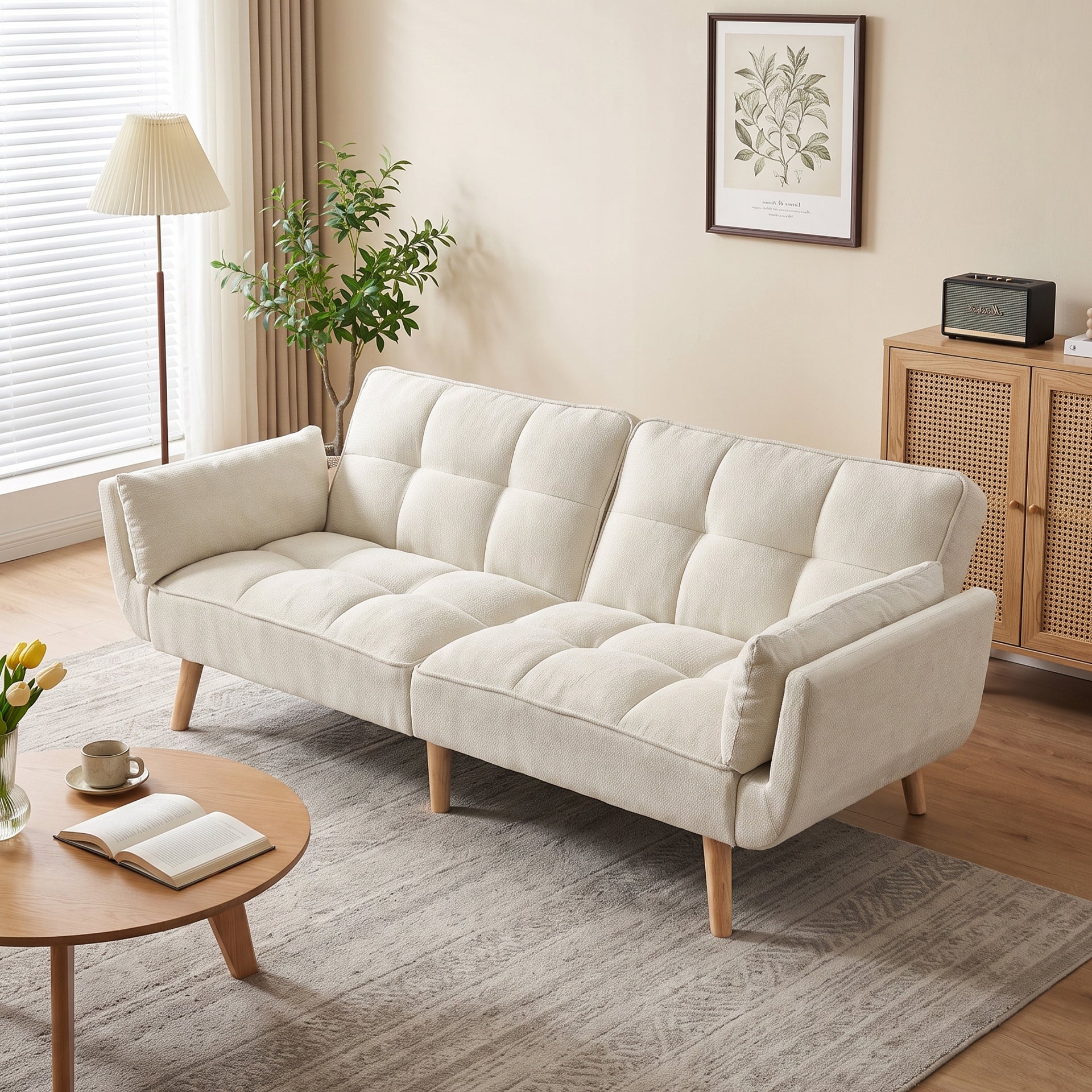 Puna 3 Seater Sofa Bed - Dark Beige - Image 4