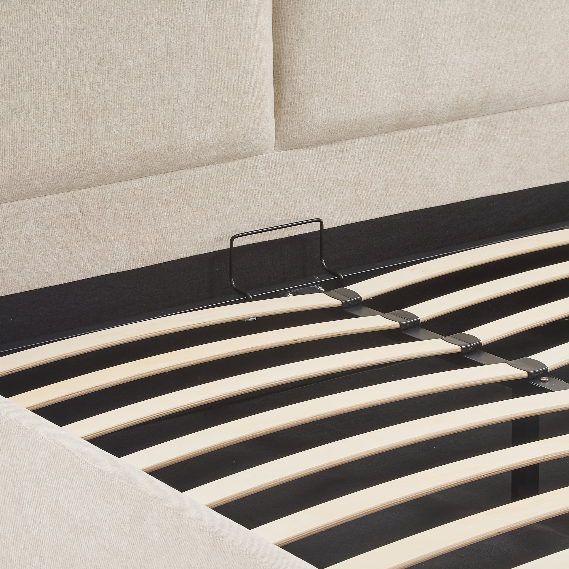 Pureloft Queen Gas Lift Bed Frame - Linen Light Beige - Image 13