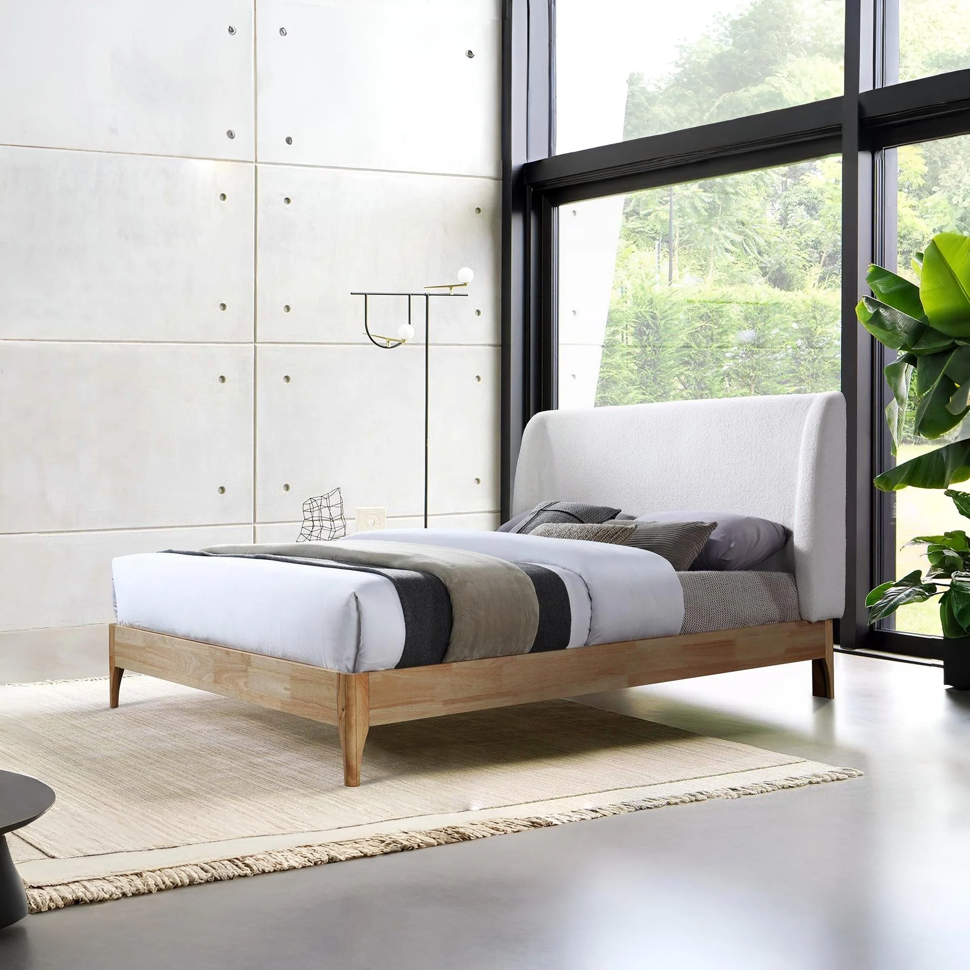 Queena Queen Bed Frame - Cream