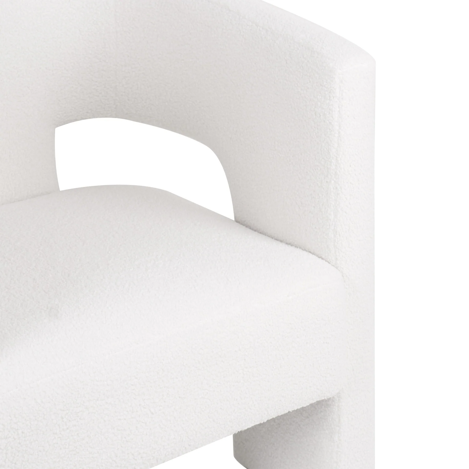 Rivo Boucle Armchair - White - Image 9