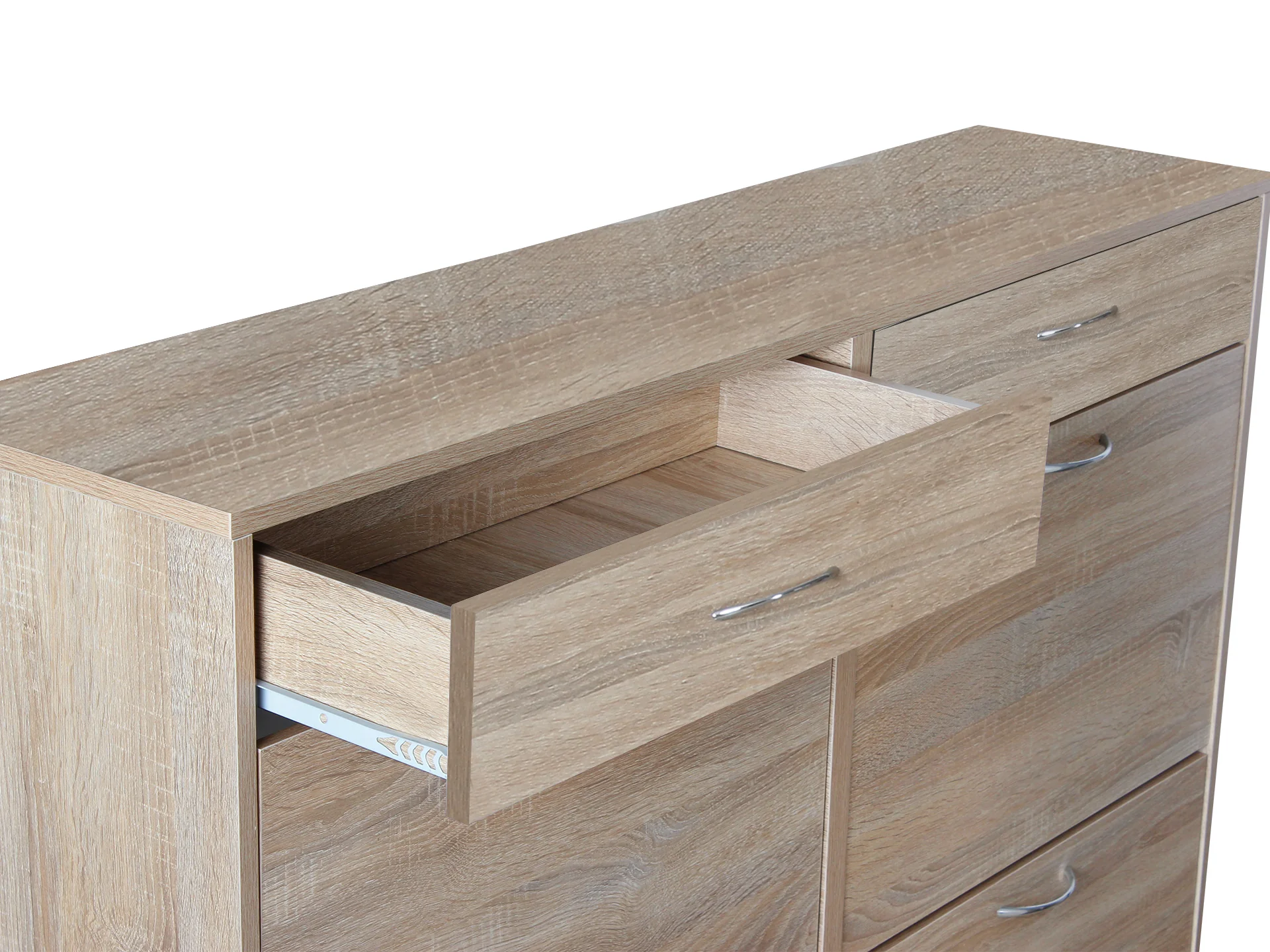 Rotoroa 6 Drawer Shoe Cabinet Storage Rack - Oak - Image 6