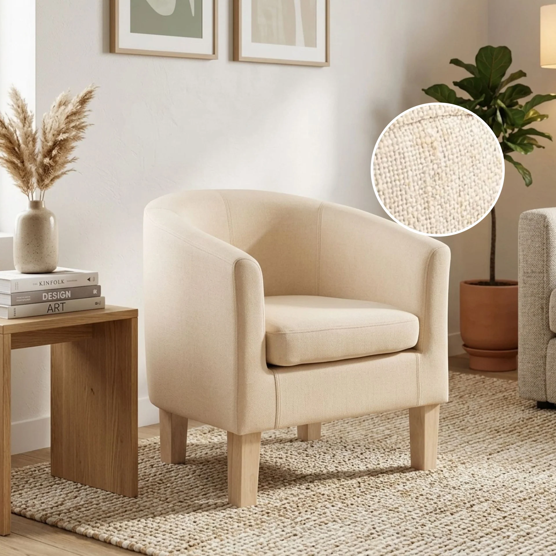 Ryan Tub Armchair - Beige - Image 2