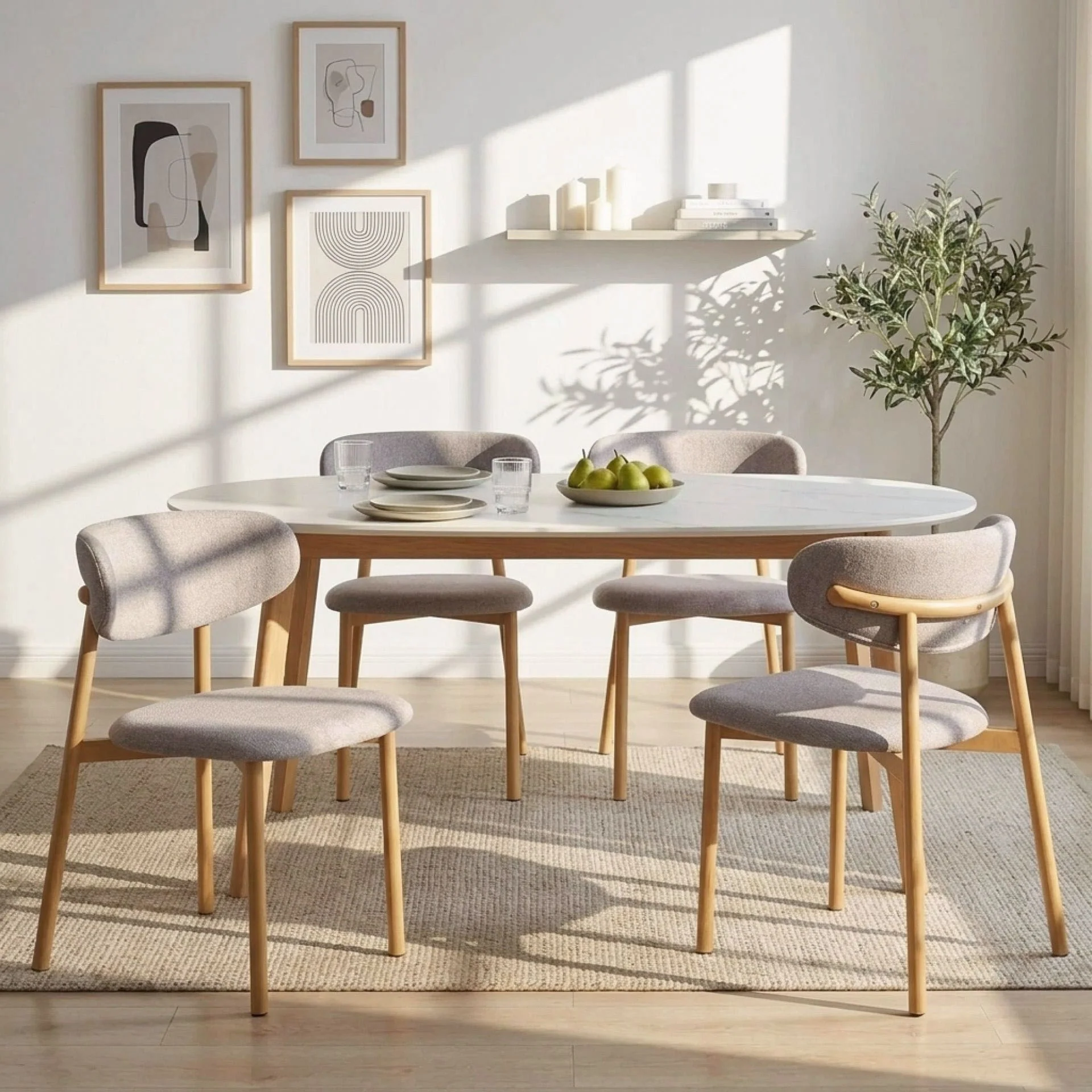 Sam Fabric Dining Chair - Set of 4 - Dark Grey