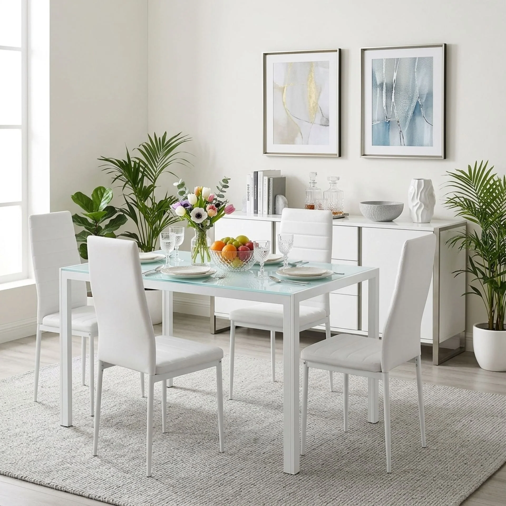 Samuel 5 Piece 1.4m Dining Set - White