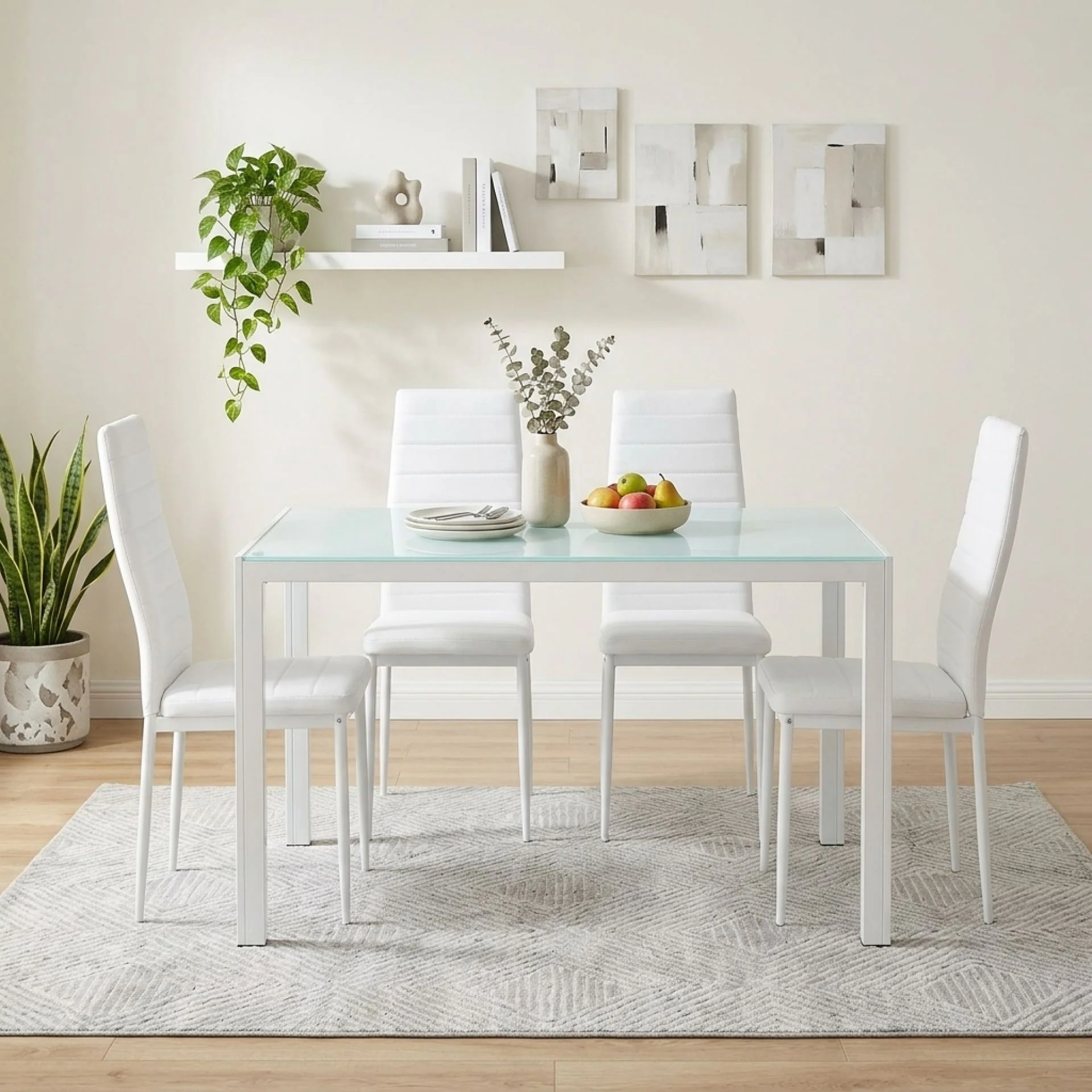 Samuel 5 Piece 1.4m Dining Set - White - Image 4