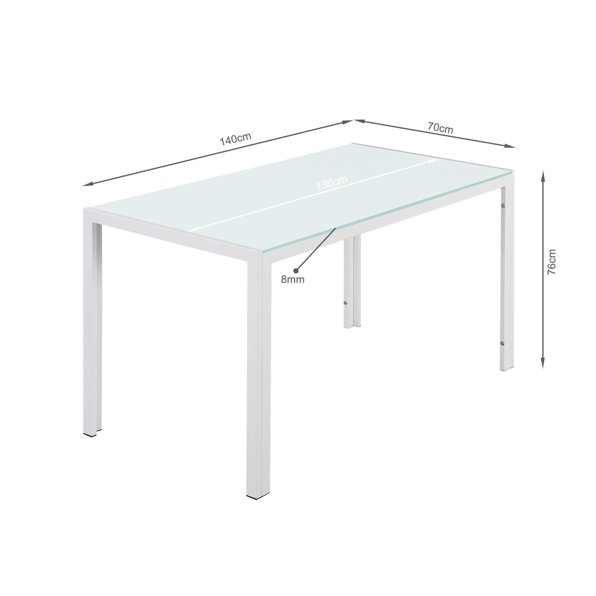Samuel 5 Piece 1.4m Dining Set - White - Image 9