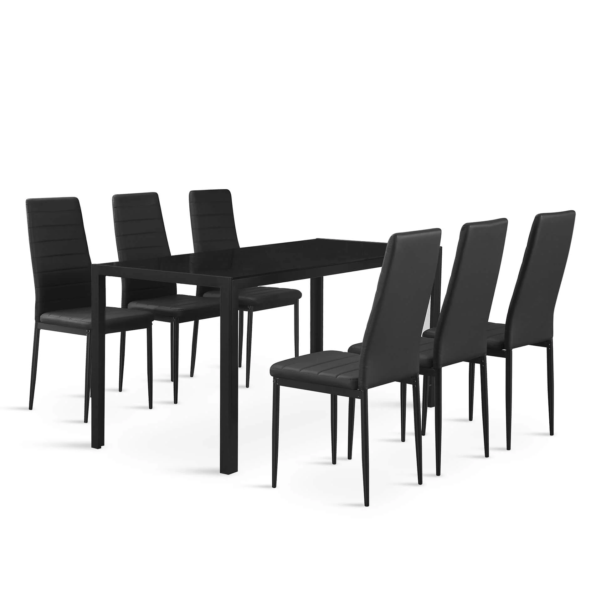 Samuel 7 Piece 1.6m Dining Set - Black - Image 6