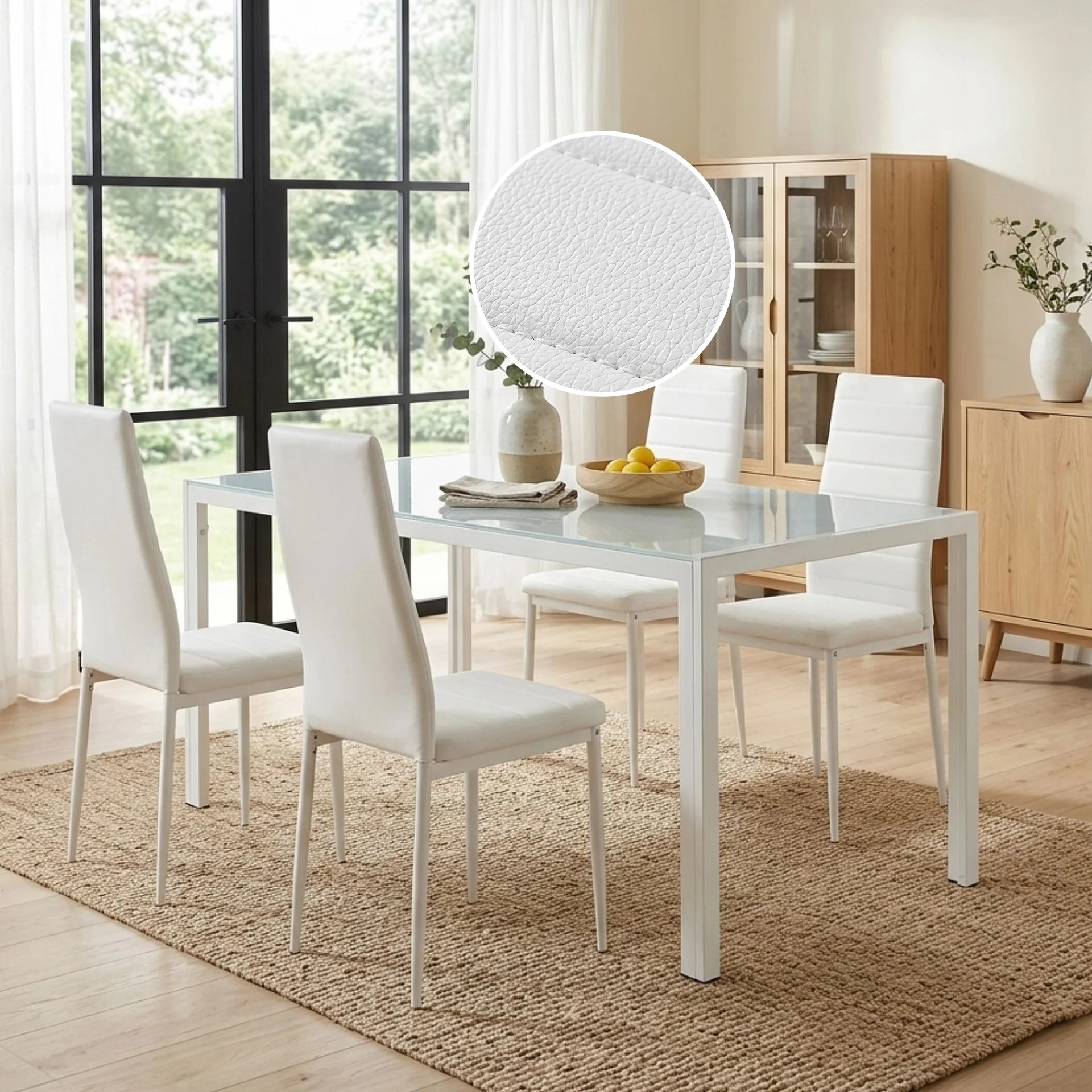 Samuel 7 Piece 1.8m Dining Set - White - Image 2