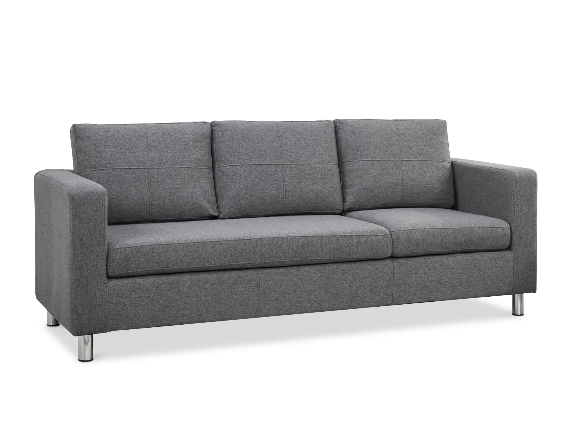 Seattle 3-Seater Fabric Sofa Couch with Chaise - Dark Grey - Image 6