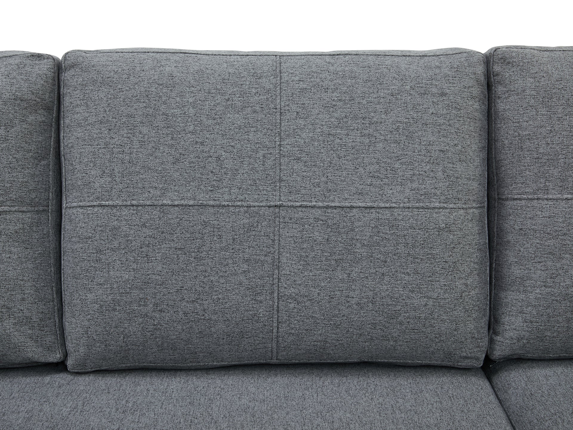 Seattle 3-Seater Fabric Sofa Couch with Chaise - Dark Grey - Image 8