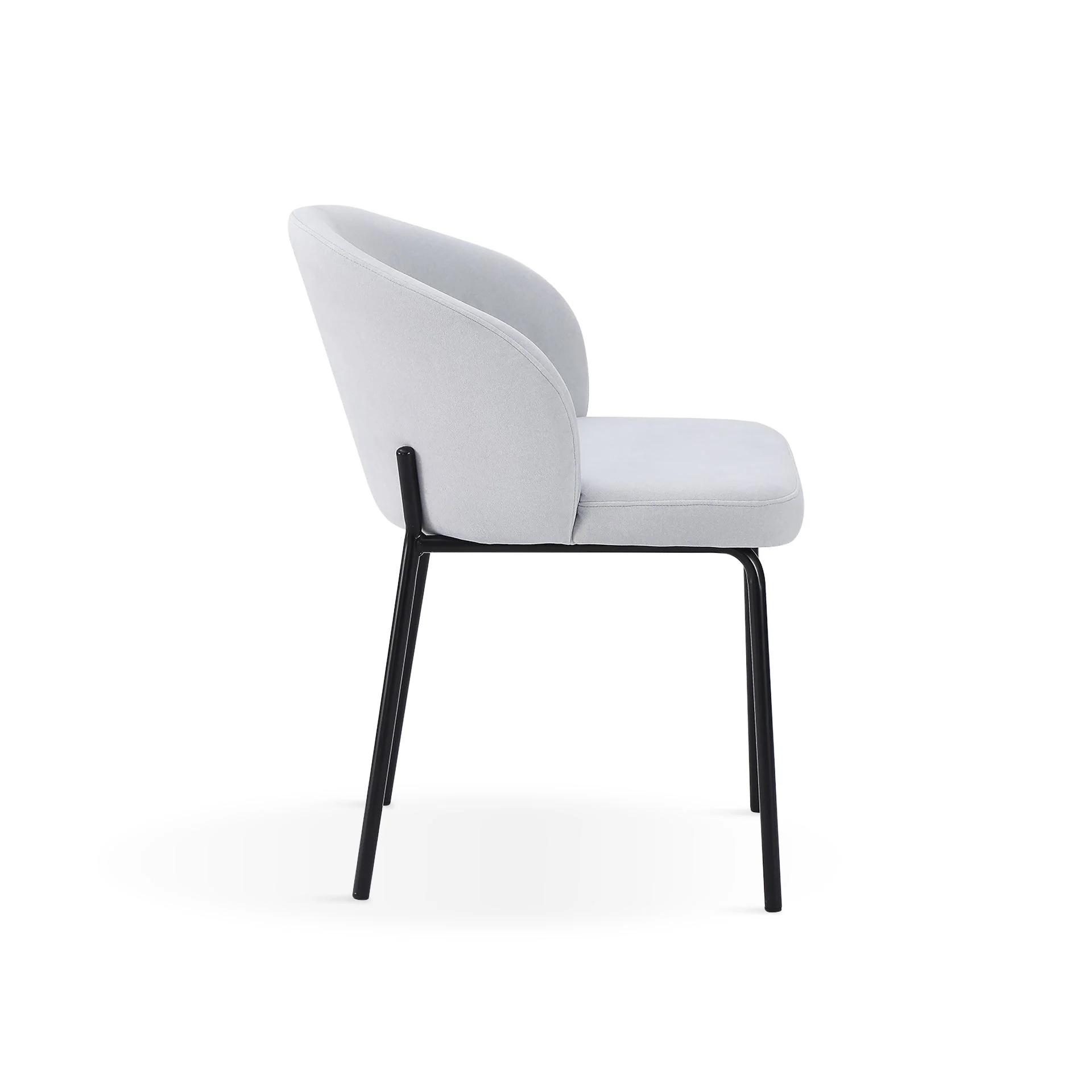 Selene Velvet Dining Chair - Set of 2 - Cool Light Grey - Image 8