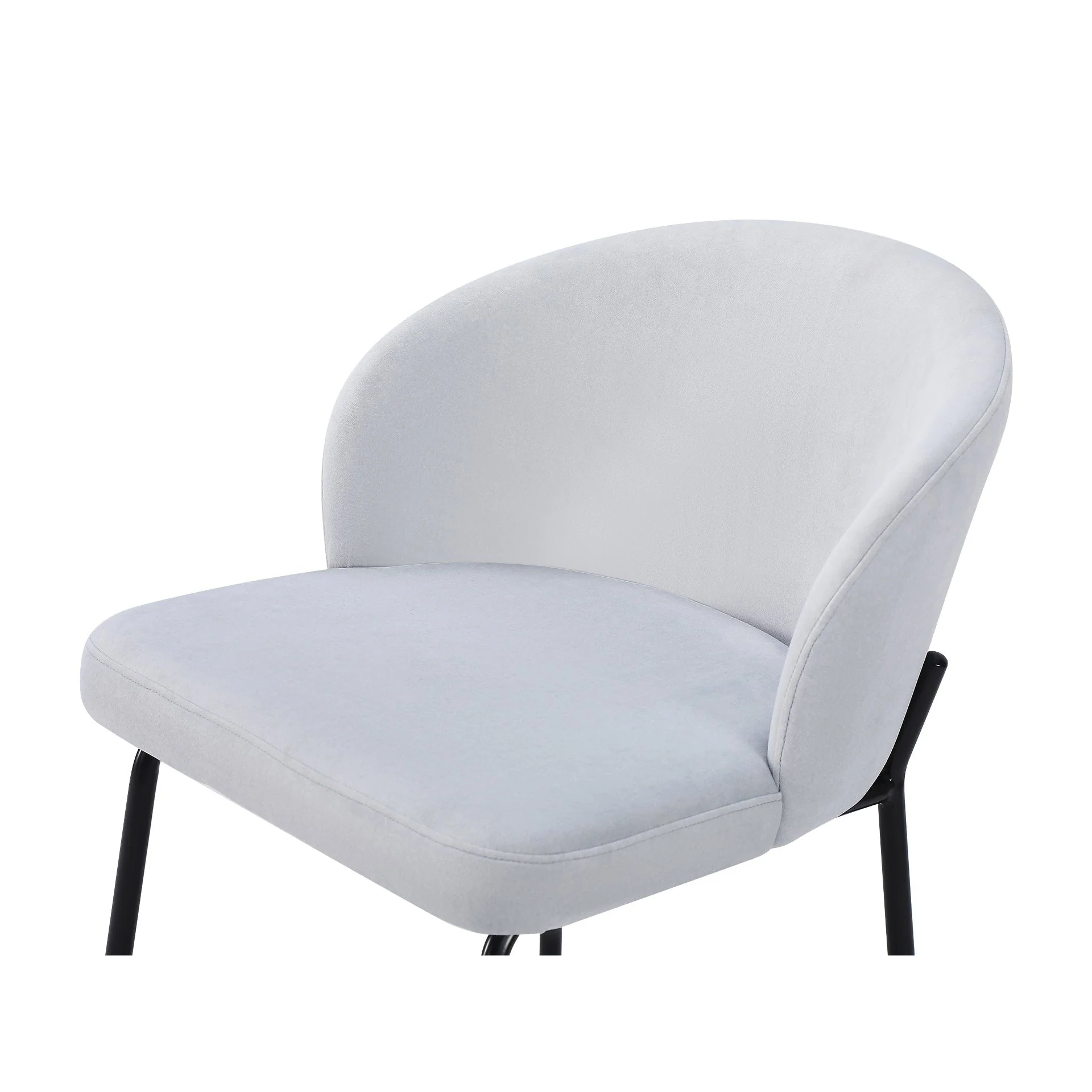 Selene Velvet Dining Chair - Set of 2 - Cool Light Grey - Image 9