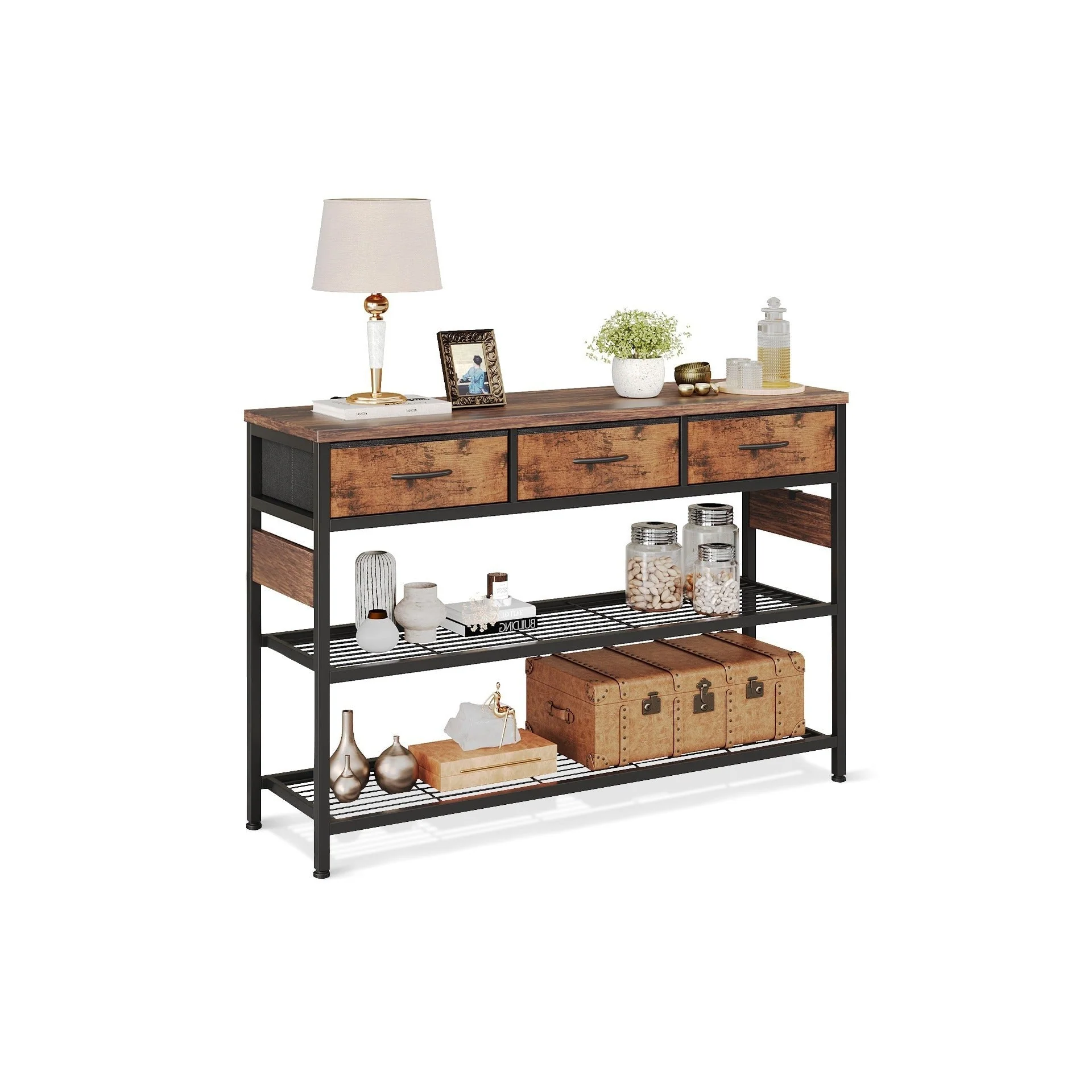 Shrike Console Table with 3 Drawers - Light Cherry - Image 10