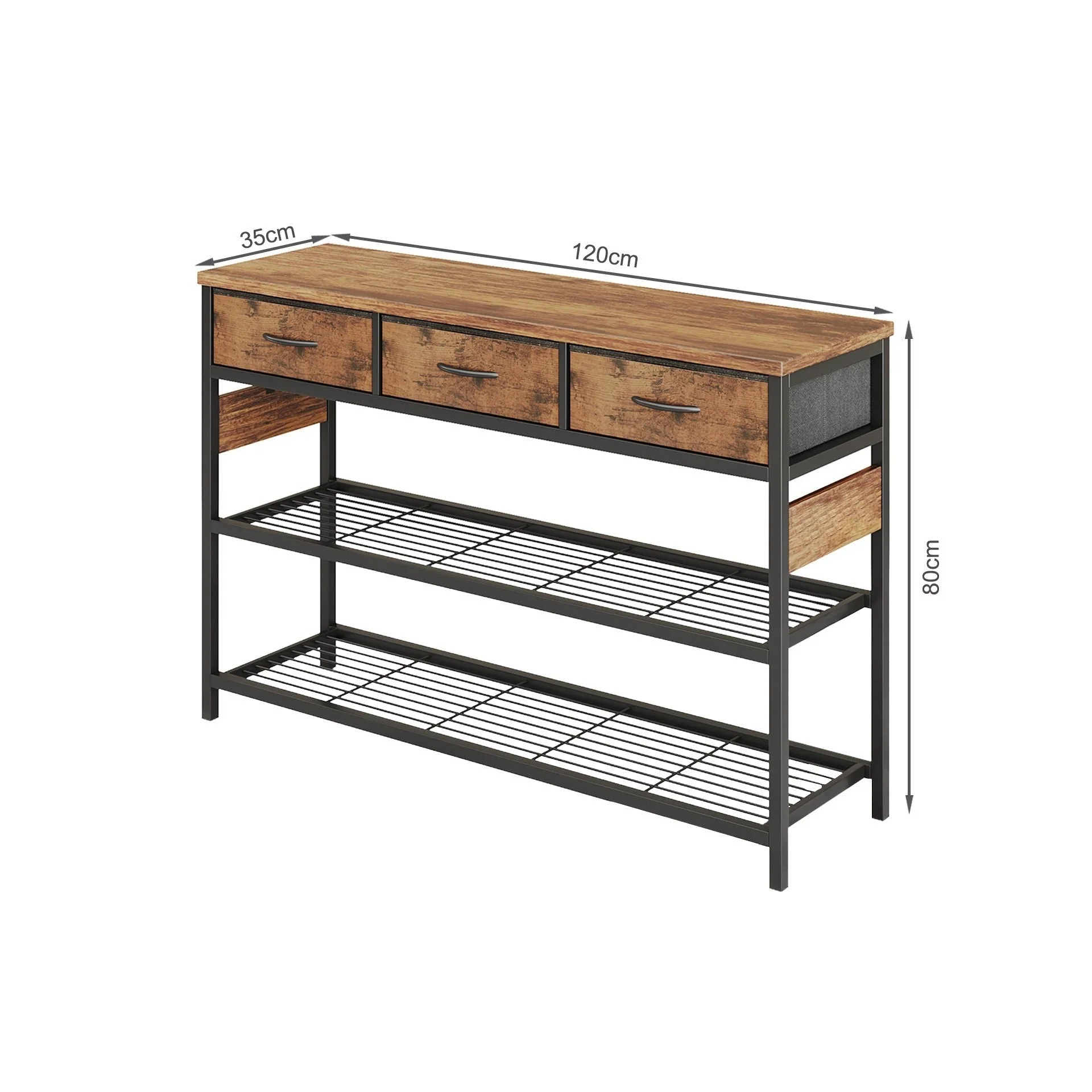 Shrike Console Table with 3 Drawers - Light Cherry - Image 13