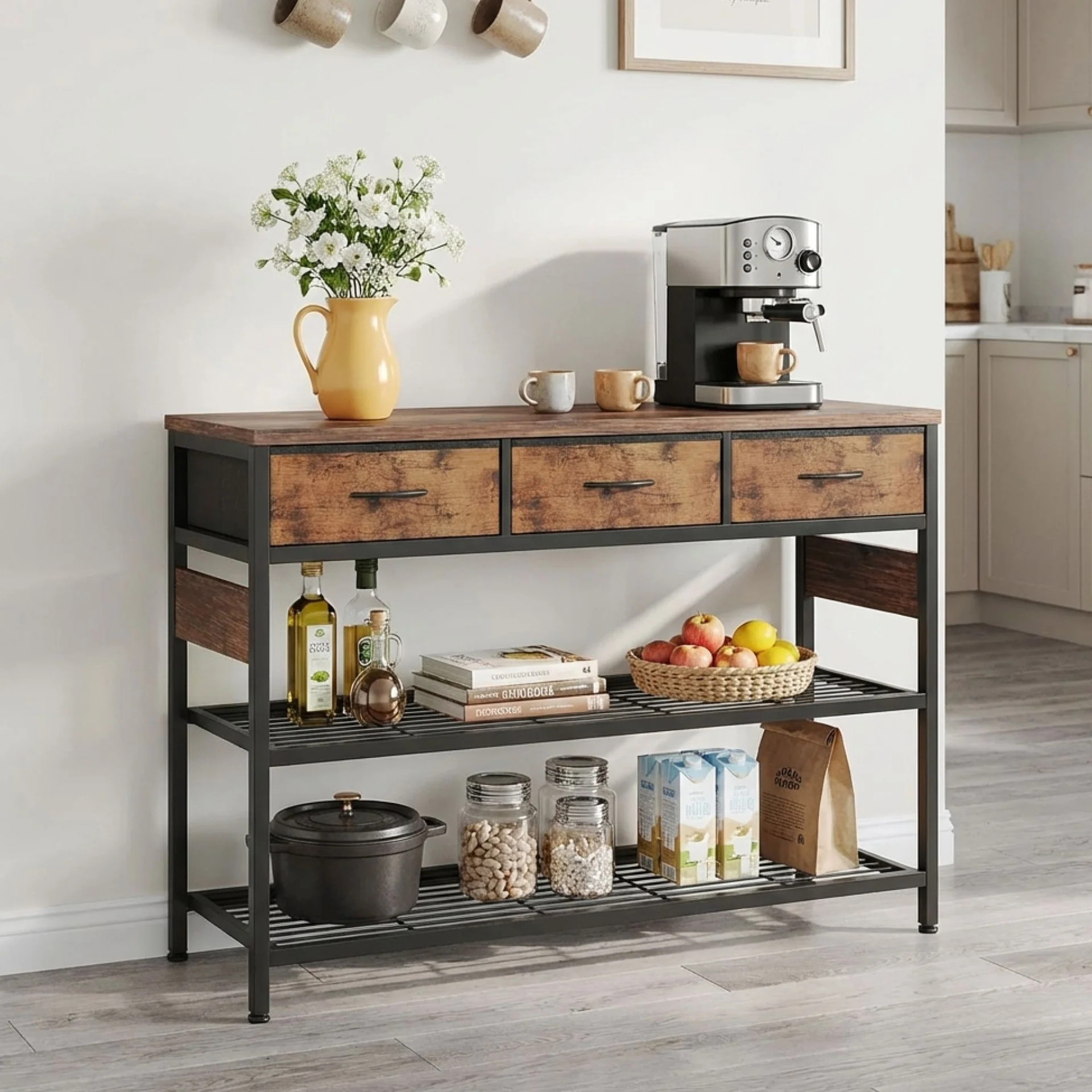 Shrike Console Table with 3 Drawers - Light Cherry - Image 2
