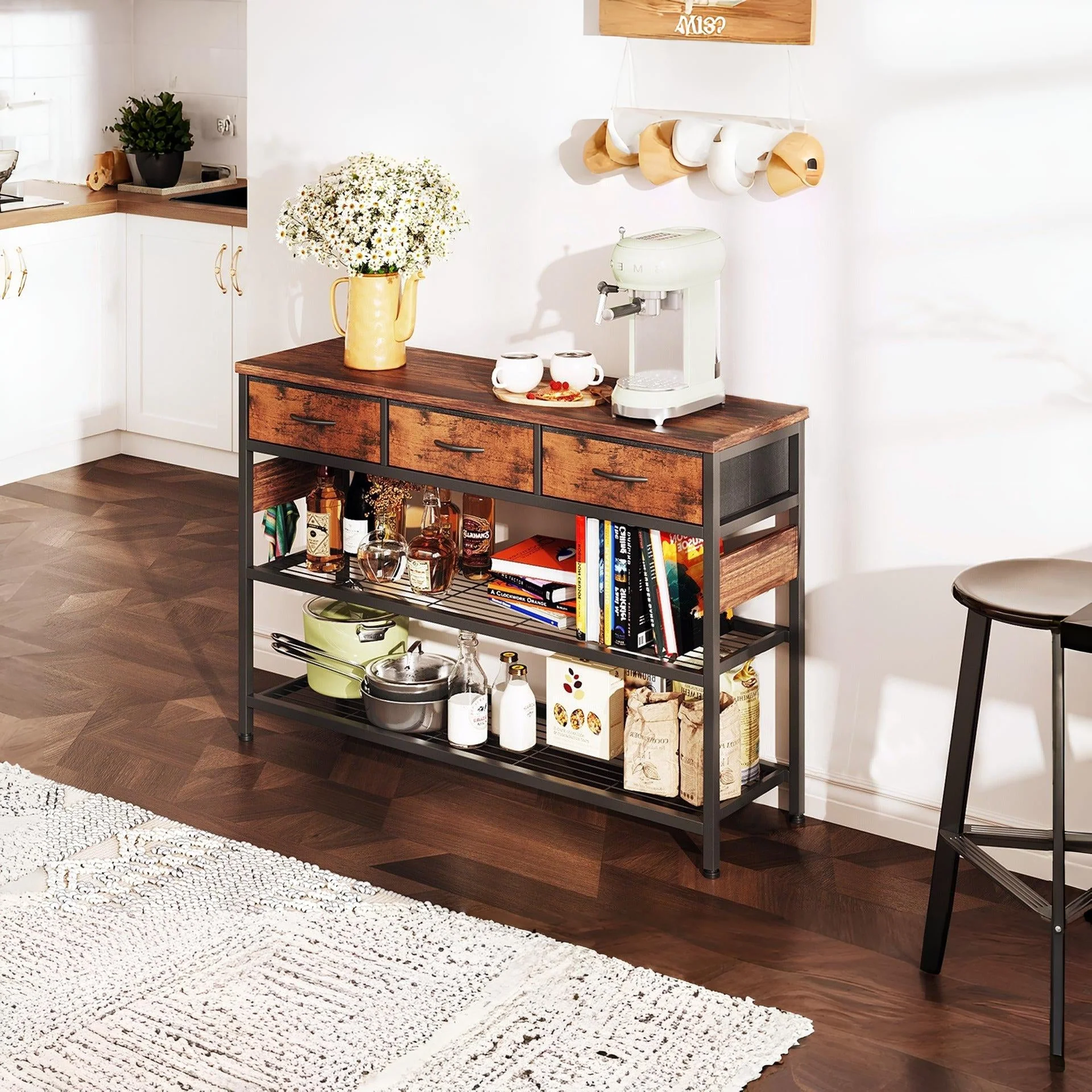 Shrike Console Table with 3 Drawers - Light Cherry - Image 6