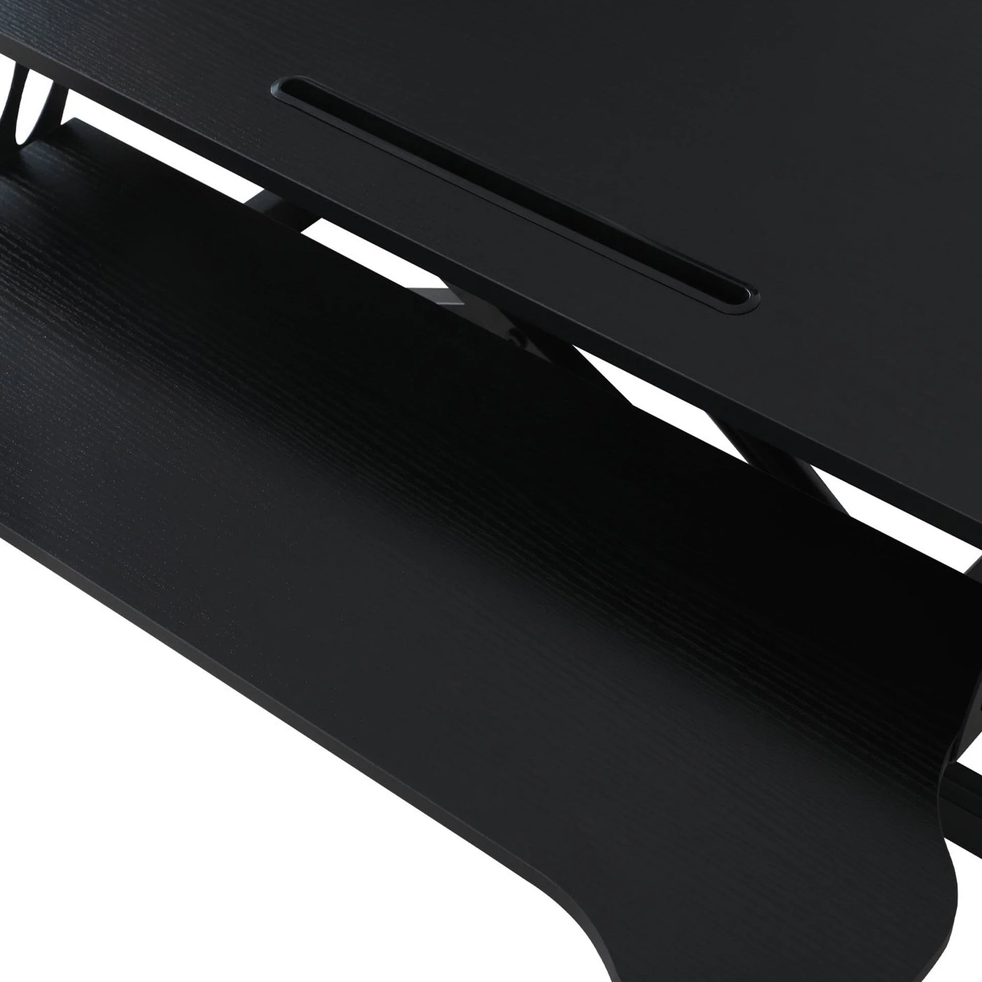 Sit-Stand Desk Converter with Keyboard Tray - Black - Image 10