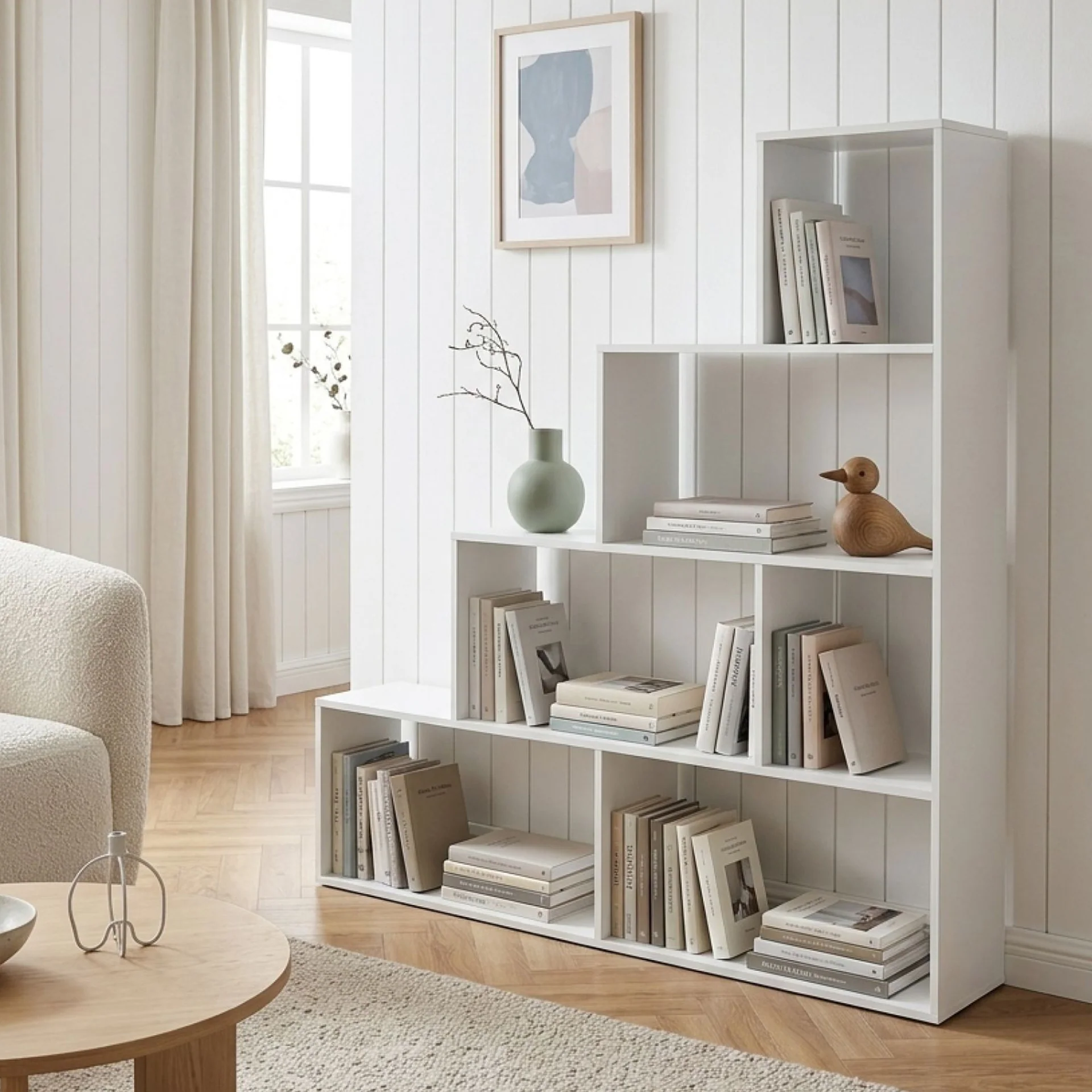 Stepa Bookshelf Display Shelf - White - Image 3