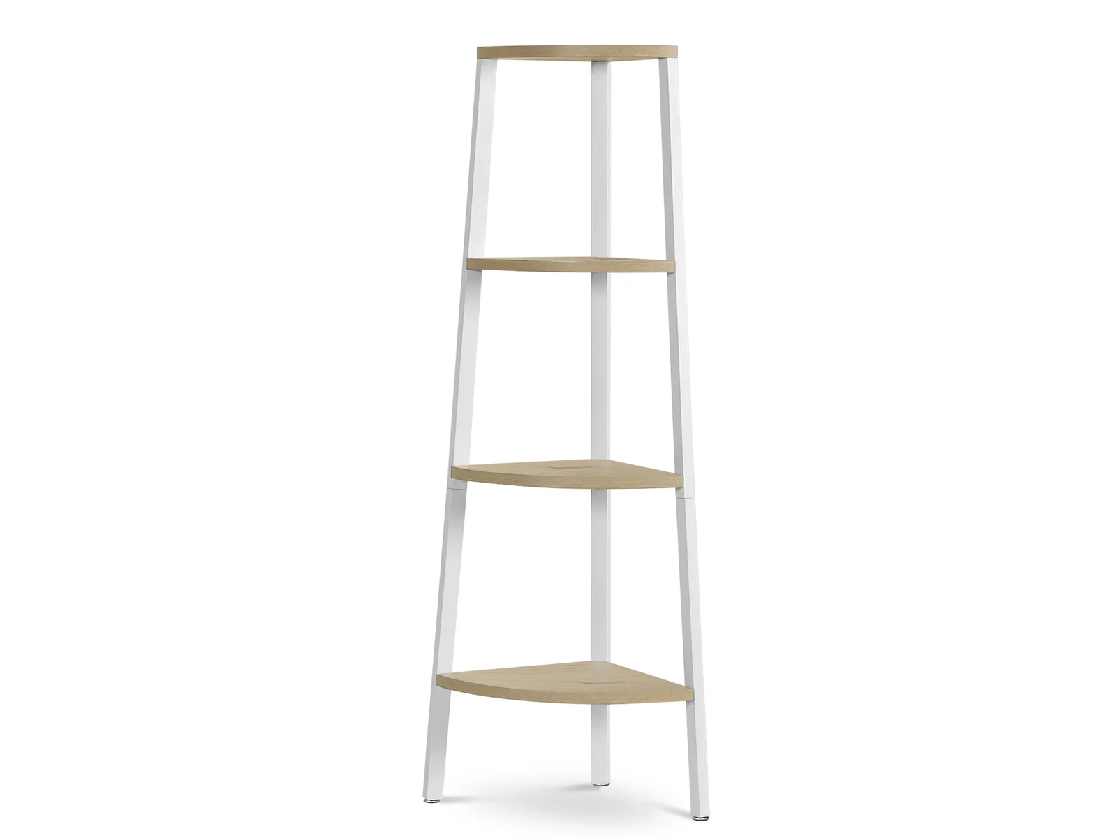 Tai 4 Tier Wooden Corner Bookshelf - Oak + White