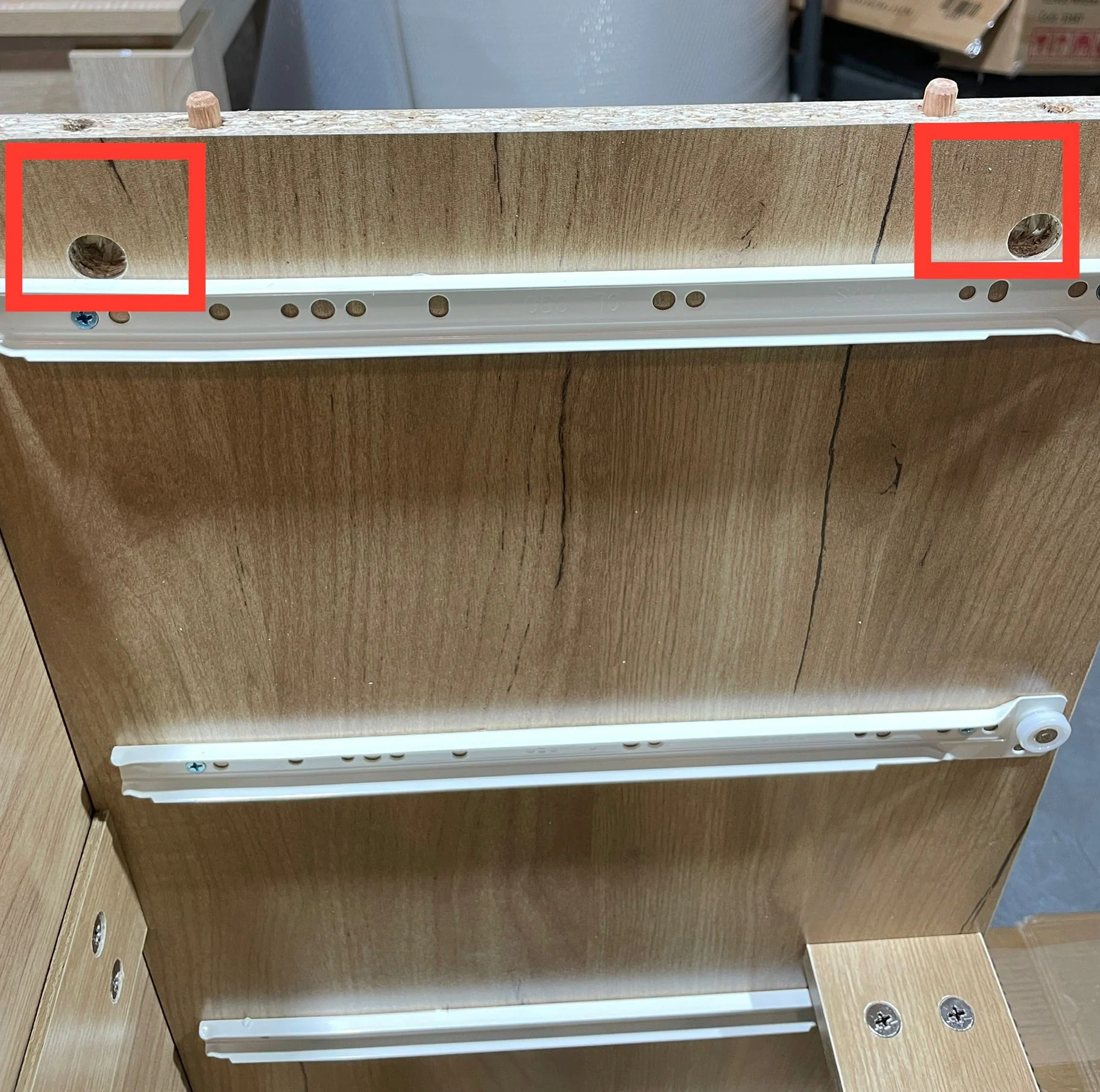 Tallboy with 6 Drawers - Oak + White - Image 5