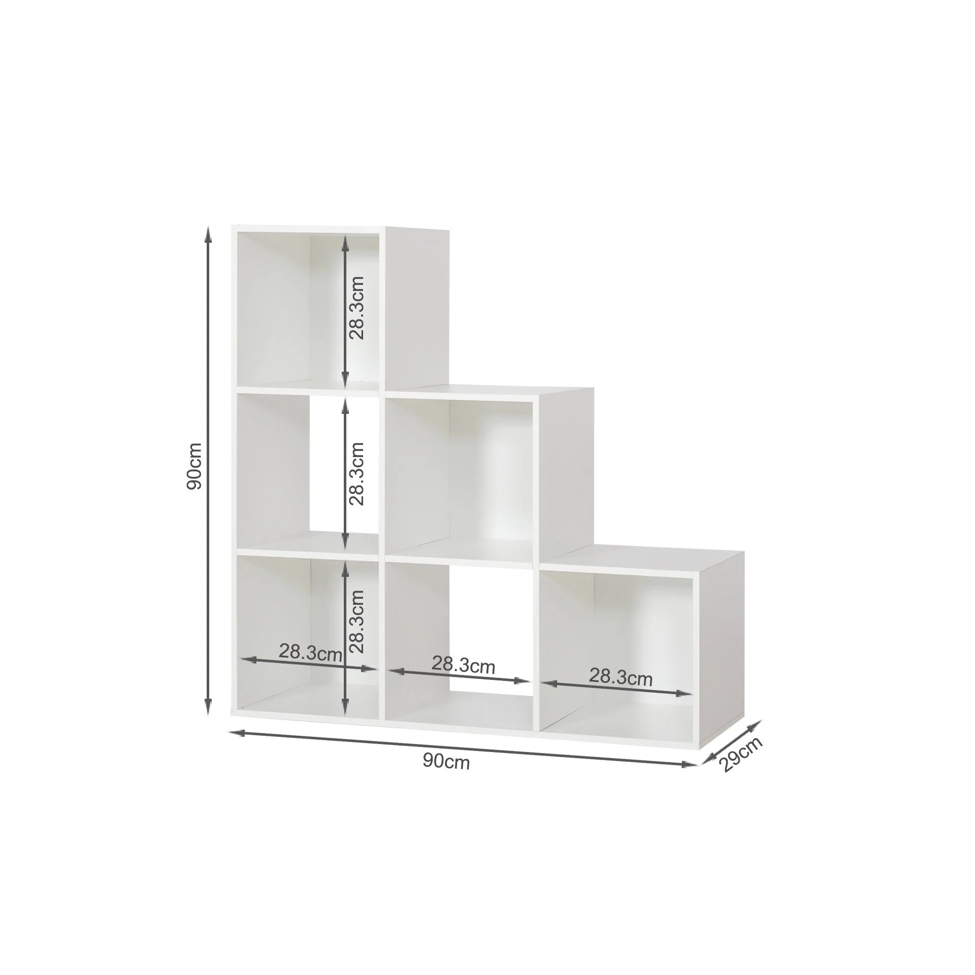 Tana 6 Cube Square Bookshelf - White - Image 9