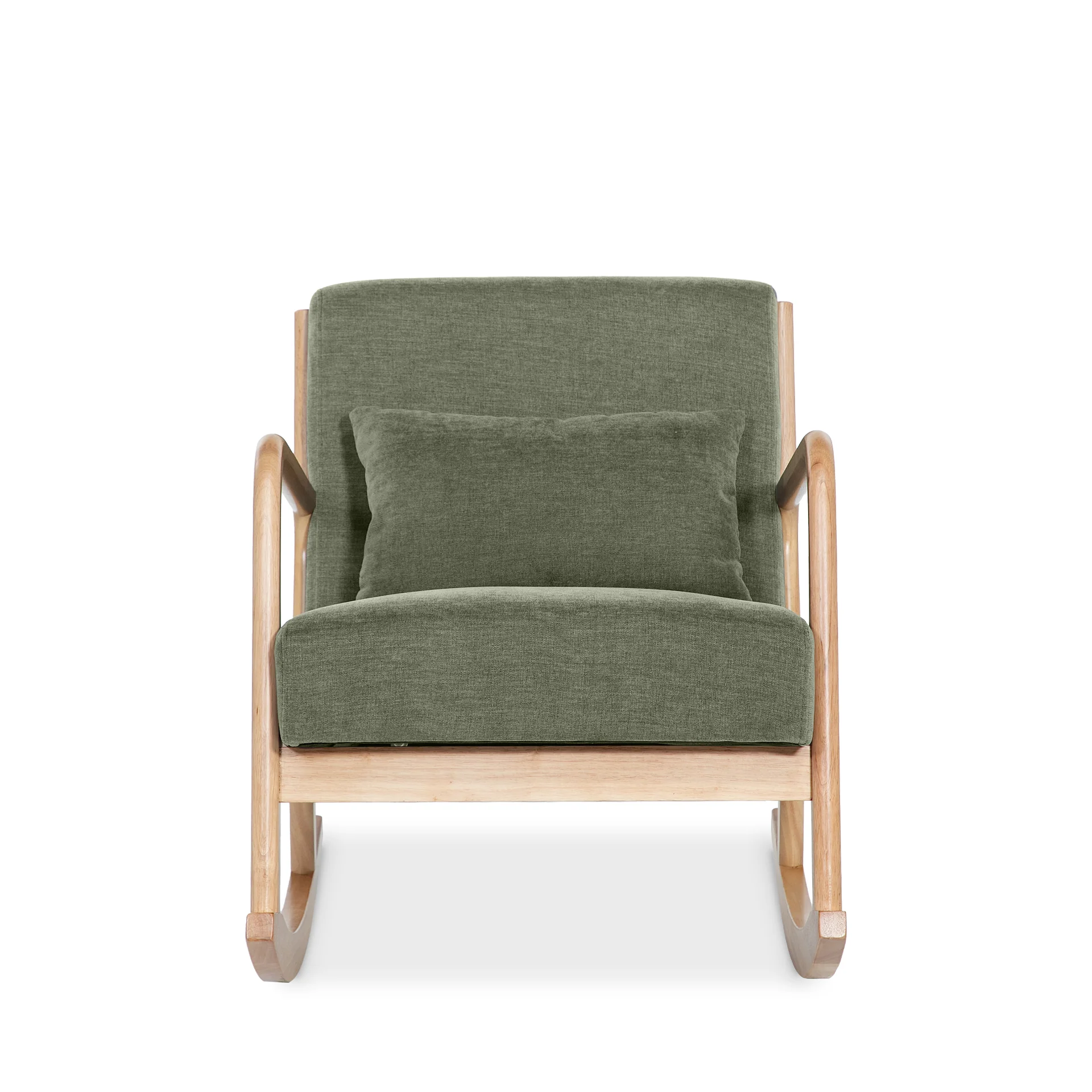 Taru Linen Rocking Armchair - Dark Green - Image 9