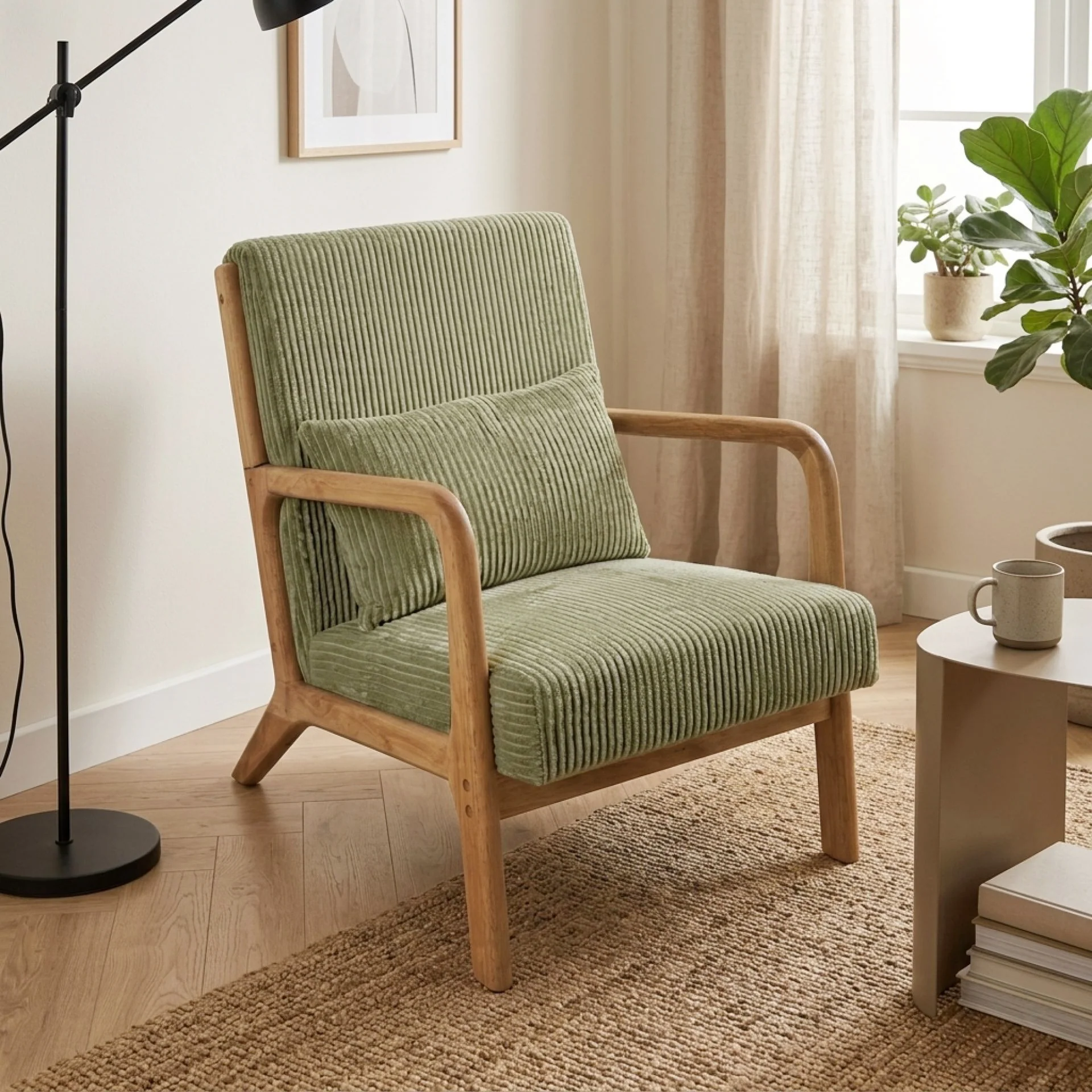Taru Velvet Armchair - Green - Image 6