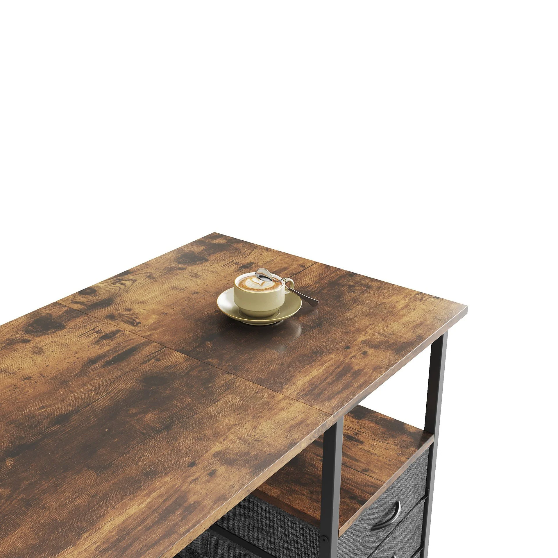 Thiago 100cm Computer Desk with 3 Drawers - Rustic Brown - Image 4