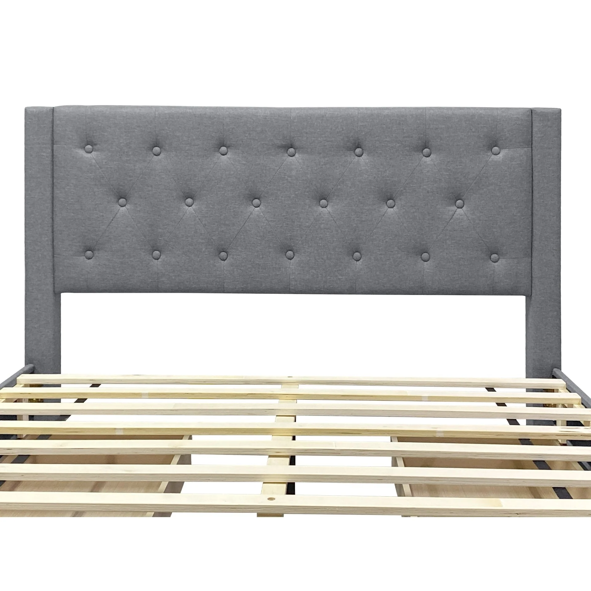 Thornton Queen Fabric Bed Frame with 4 Drawers - Light Grey - Image 12