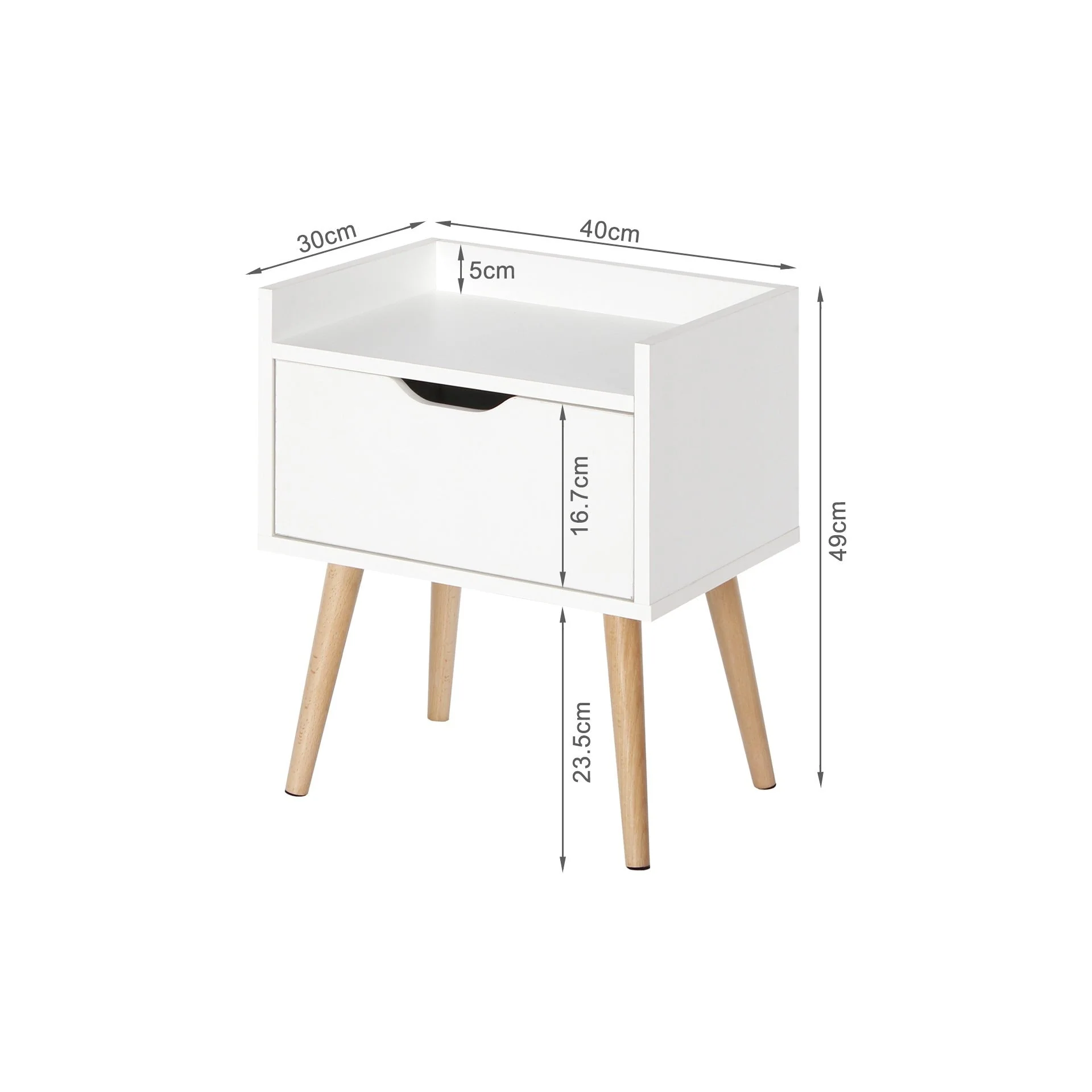 Tomi Bedside Table - White - Image 10