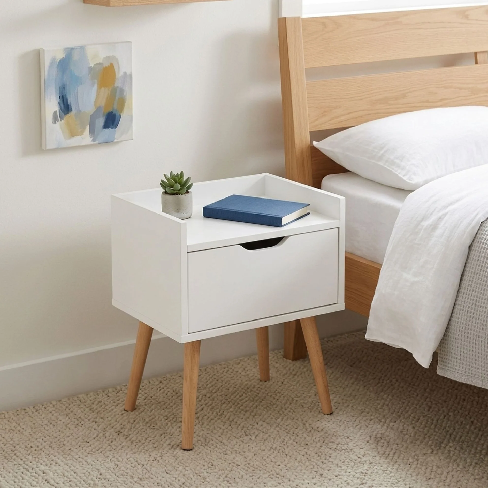 Tomi Bedside Table - White - Image 4
