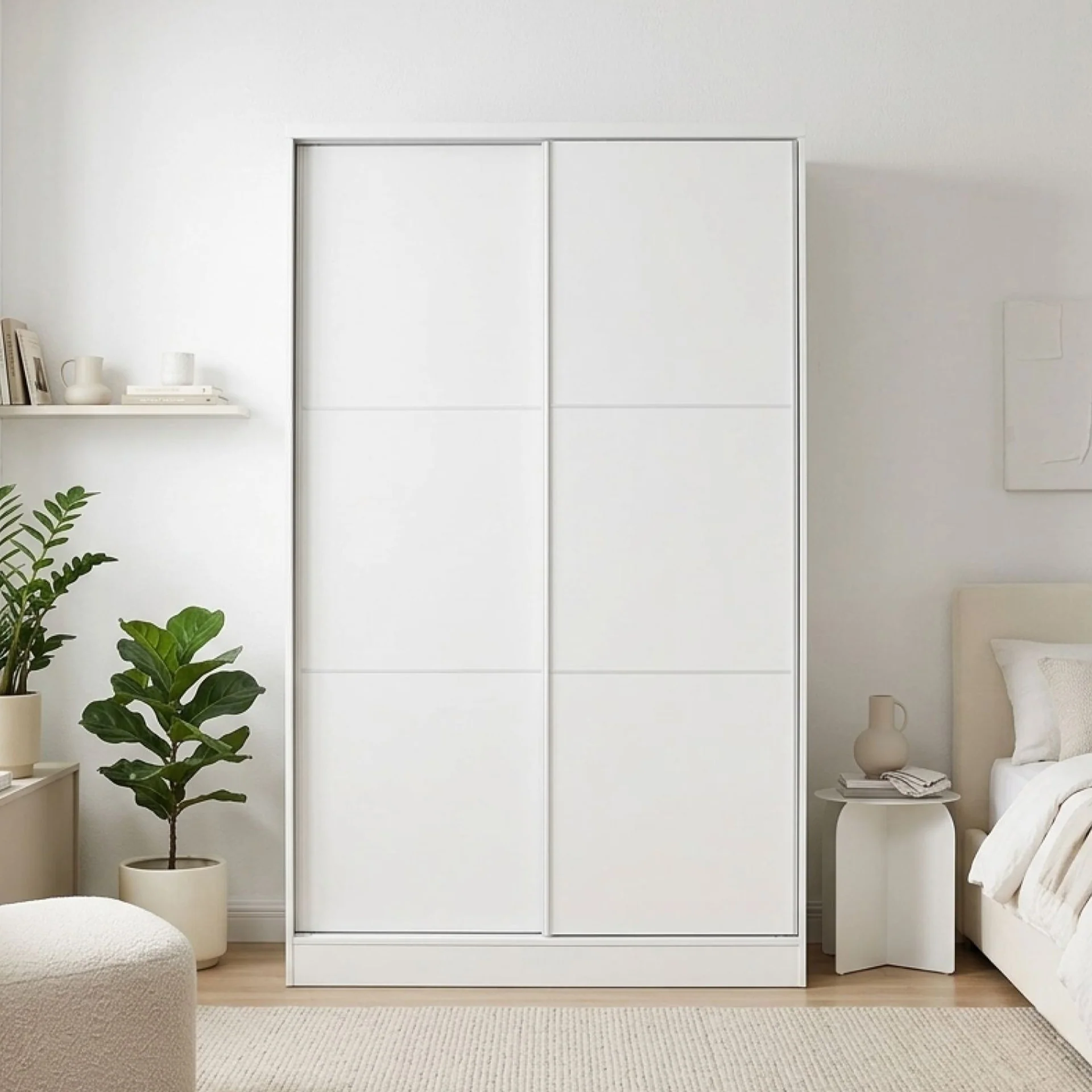 Tonto 120cm Wardrobe With Sliding Doors - White - Image 3