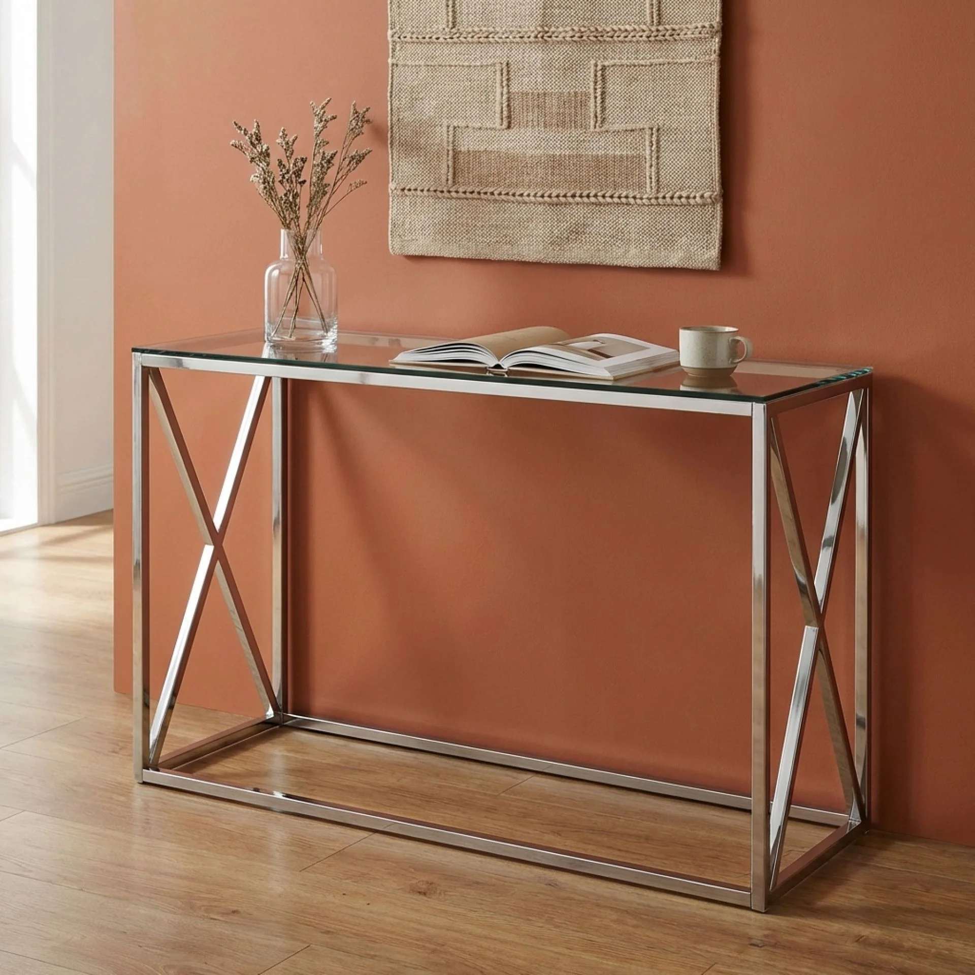 Tony Tempered Glass Rectangular Console Table - Image 6