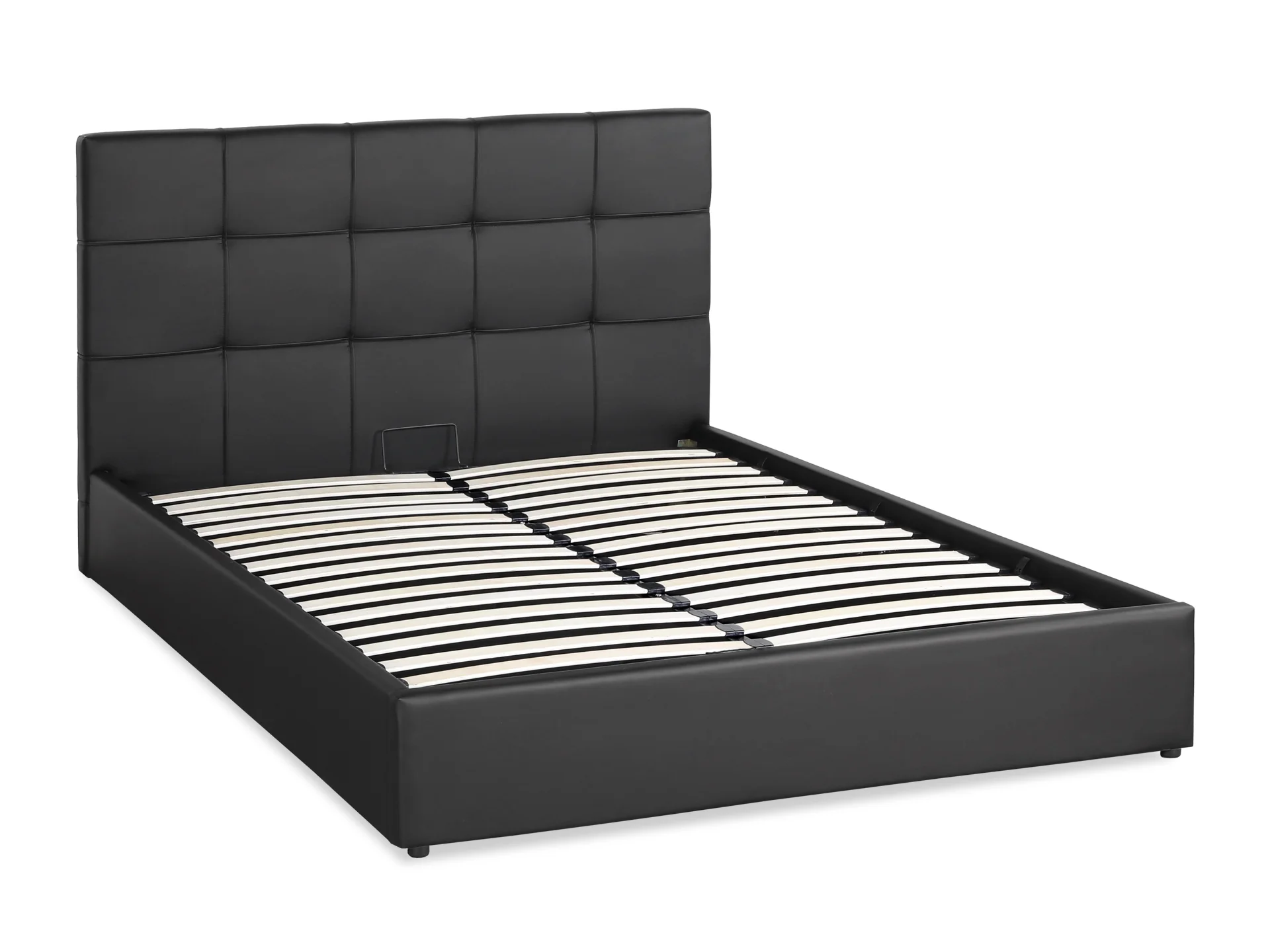 Torbert Queen PU Gas Lift Storage Bed Frame - Black - Image 3