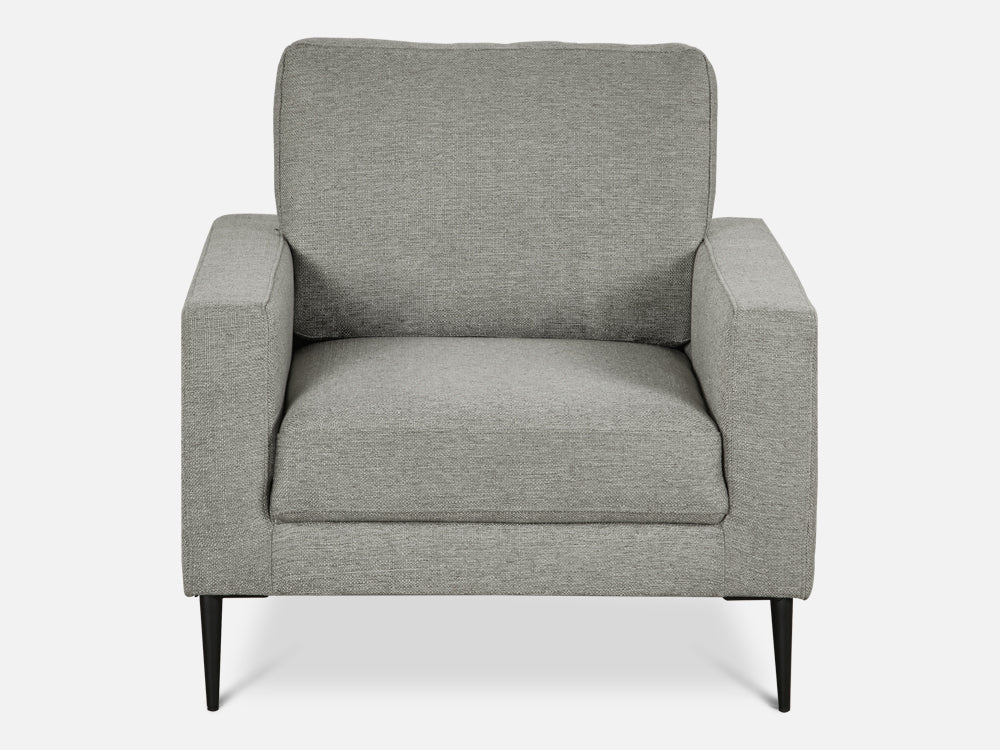 Toronto 3 Piece Sofa Set with 2 Occasional Fabric Chair - Light Grey - Image 3