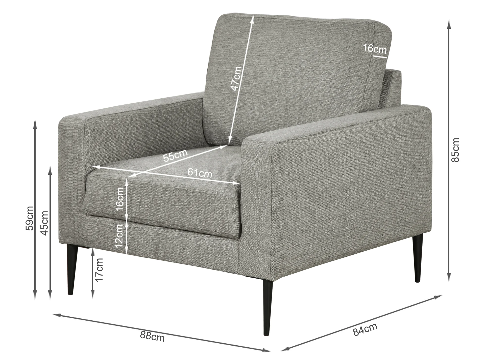 Toronto Occasional Chair - Light Grey - Image 7