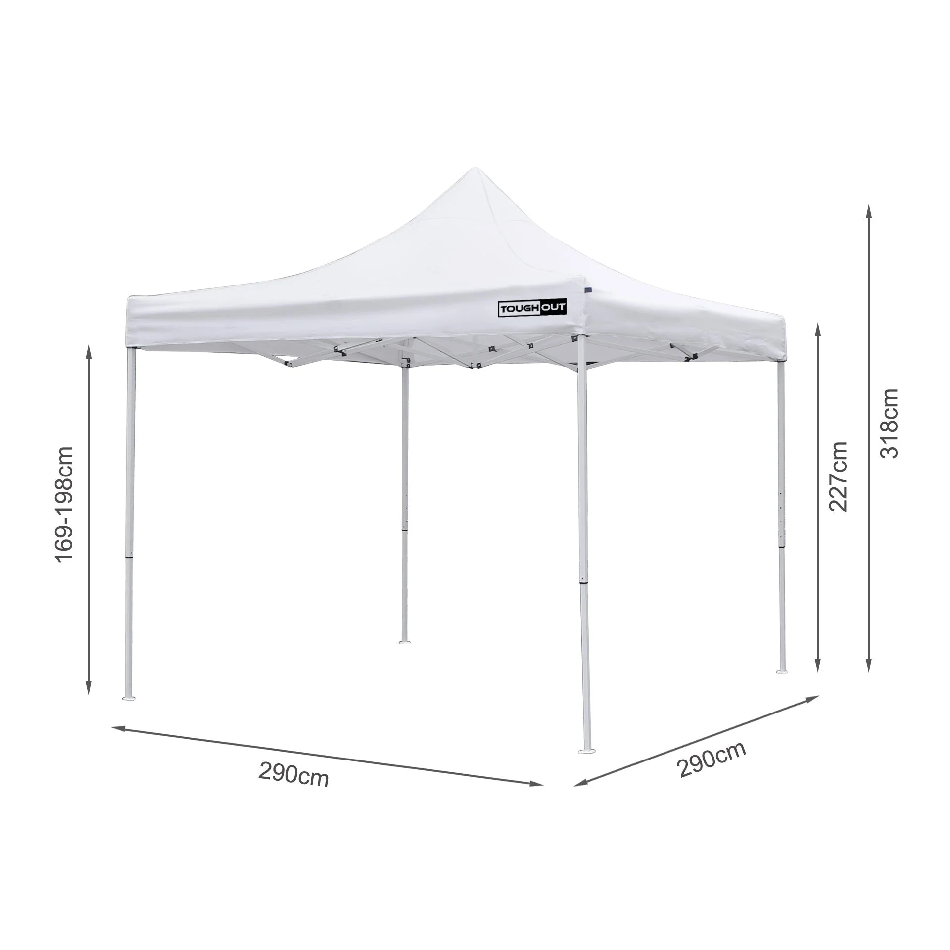 Toughout Breeze Gazebo 3 x 3m - White - Image 19