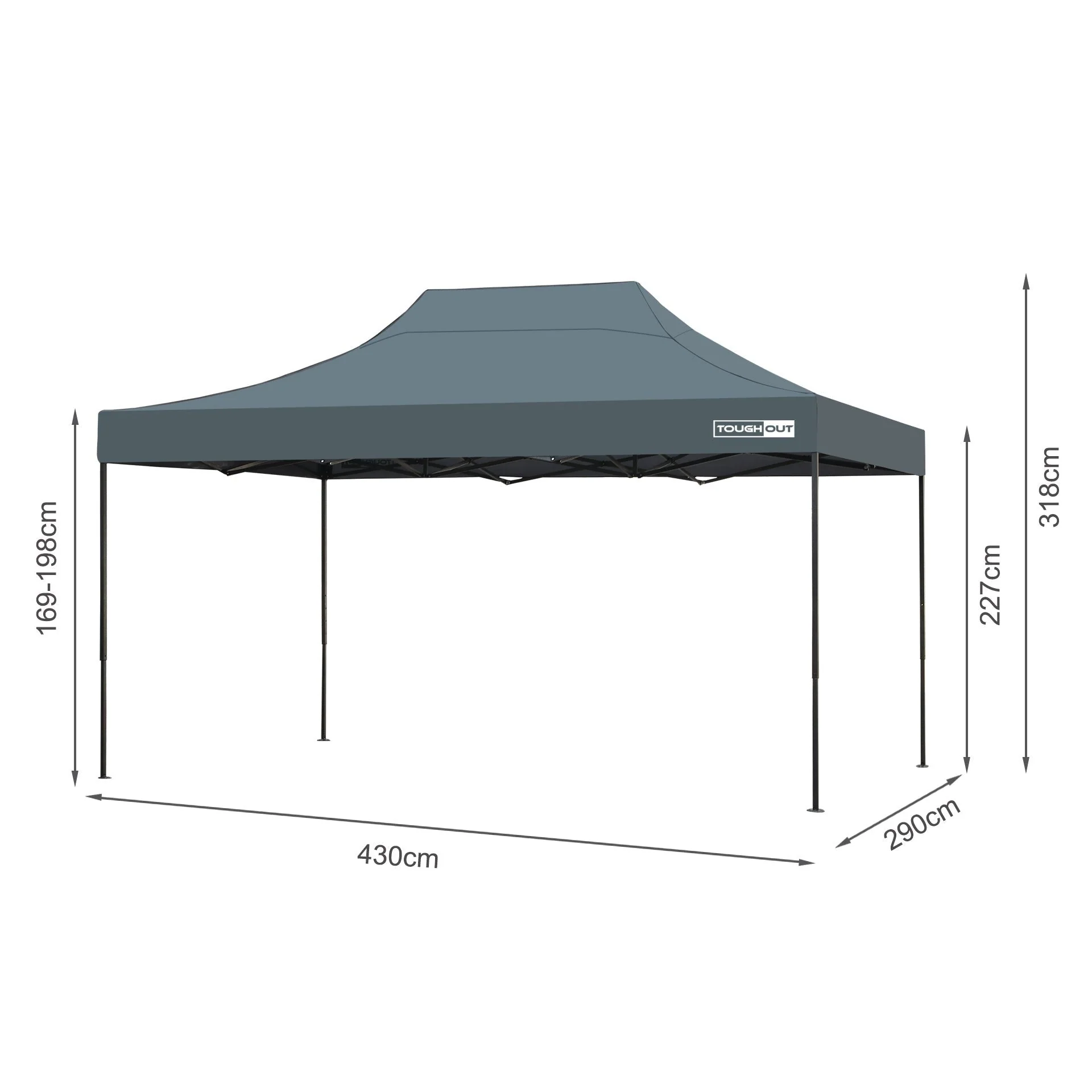 Toughout Breeze Gazebo 3 x 4.5m - Grey - Image 18
